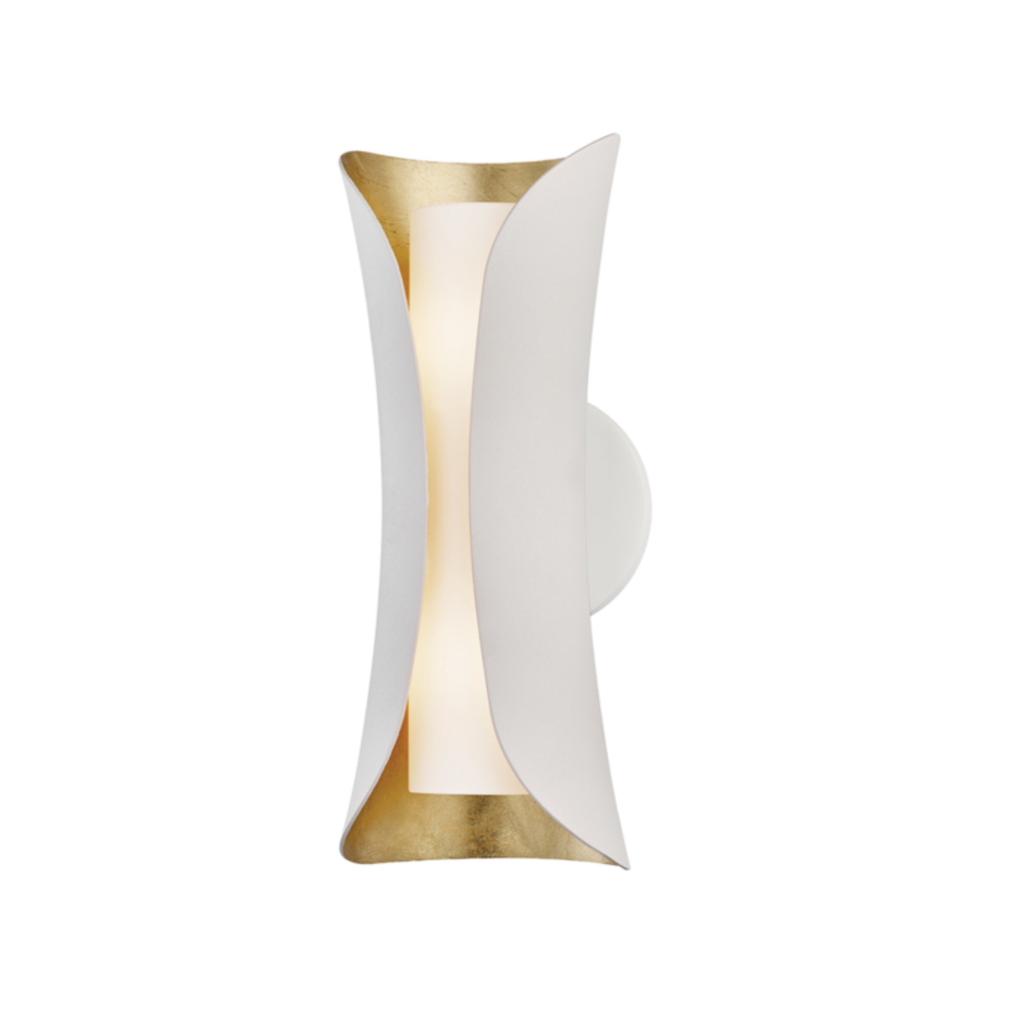 Josie 2-Light Wall Sconce in Gold Leaf/White 25.25L x 5W x 13.5H