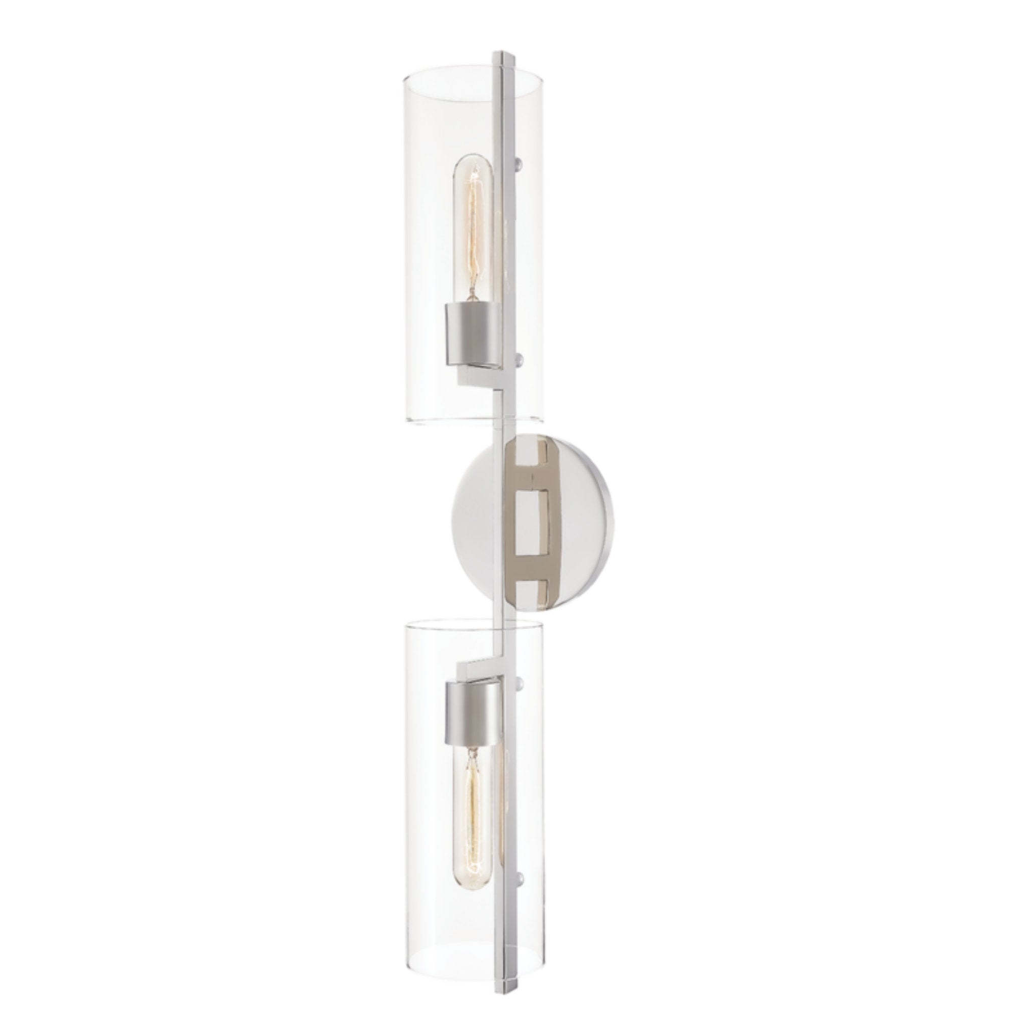 Ariel 2-Light Wall Sconce in Polished Nickel 14.25L x 5.5W x 28H