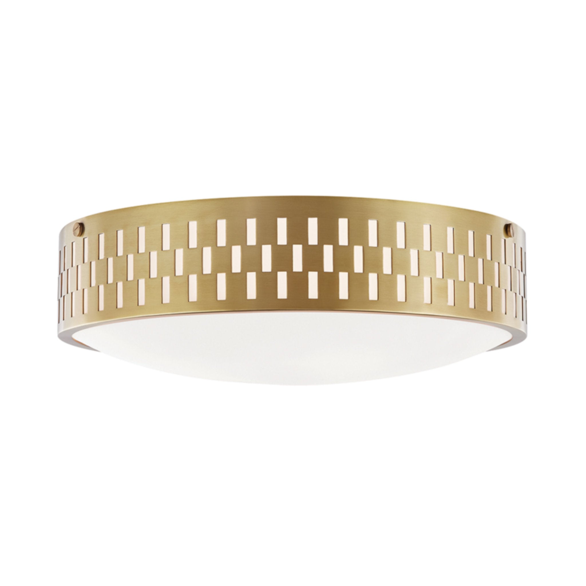 Phoebe 3-Light Flush Mount in Aged Brass 9L x 14W x 4.5H