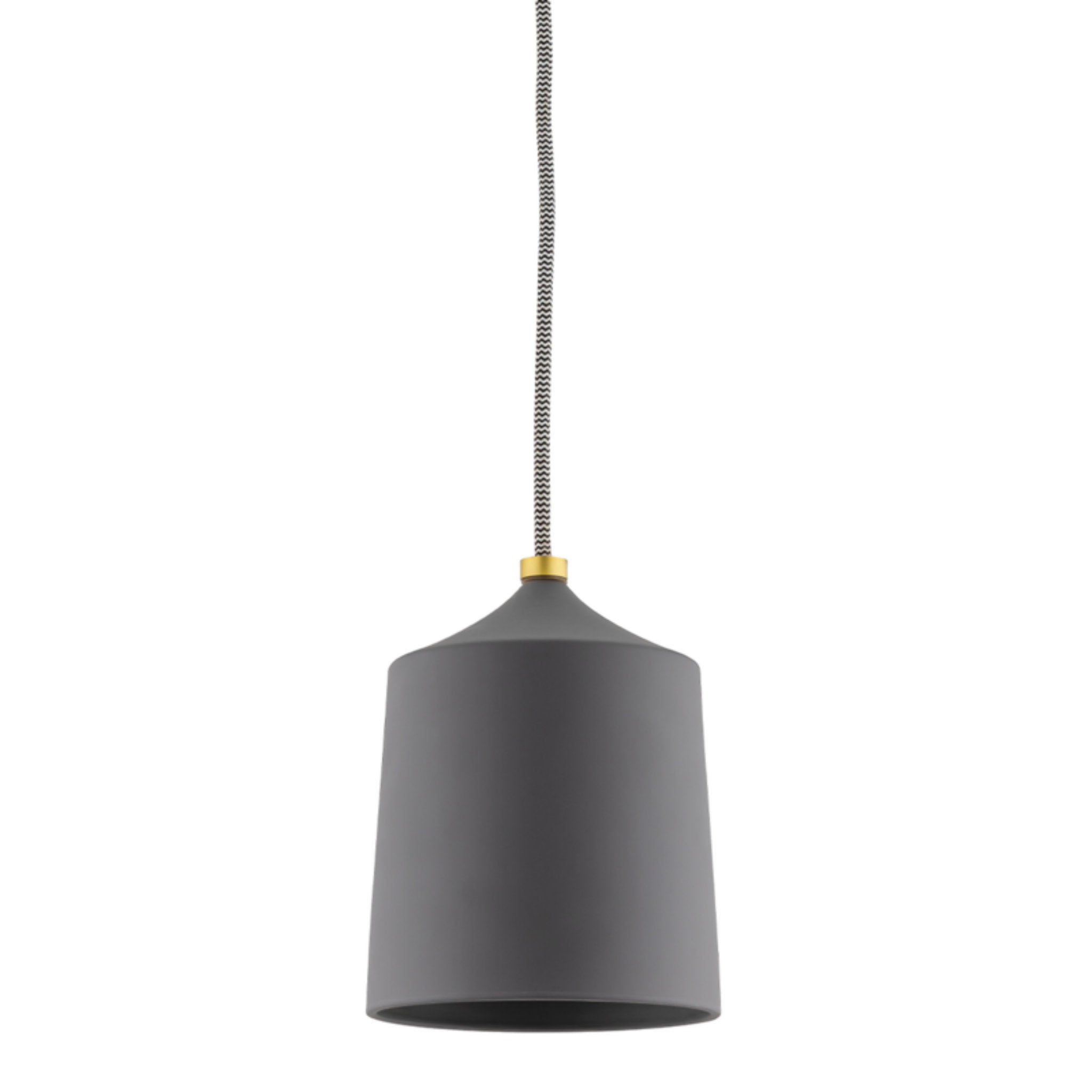 Megan 1-Light Pendant in Aged Brass/Matte Black 8.25L x 5.75W x 7.5H