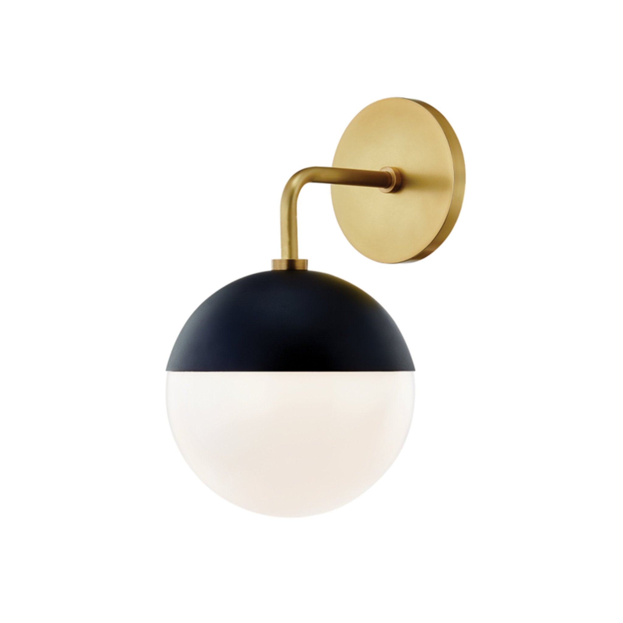 Renee 1-Light Wall Sconce in Aged Brass/Black 5.25L x 6.75W x 11.75H