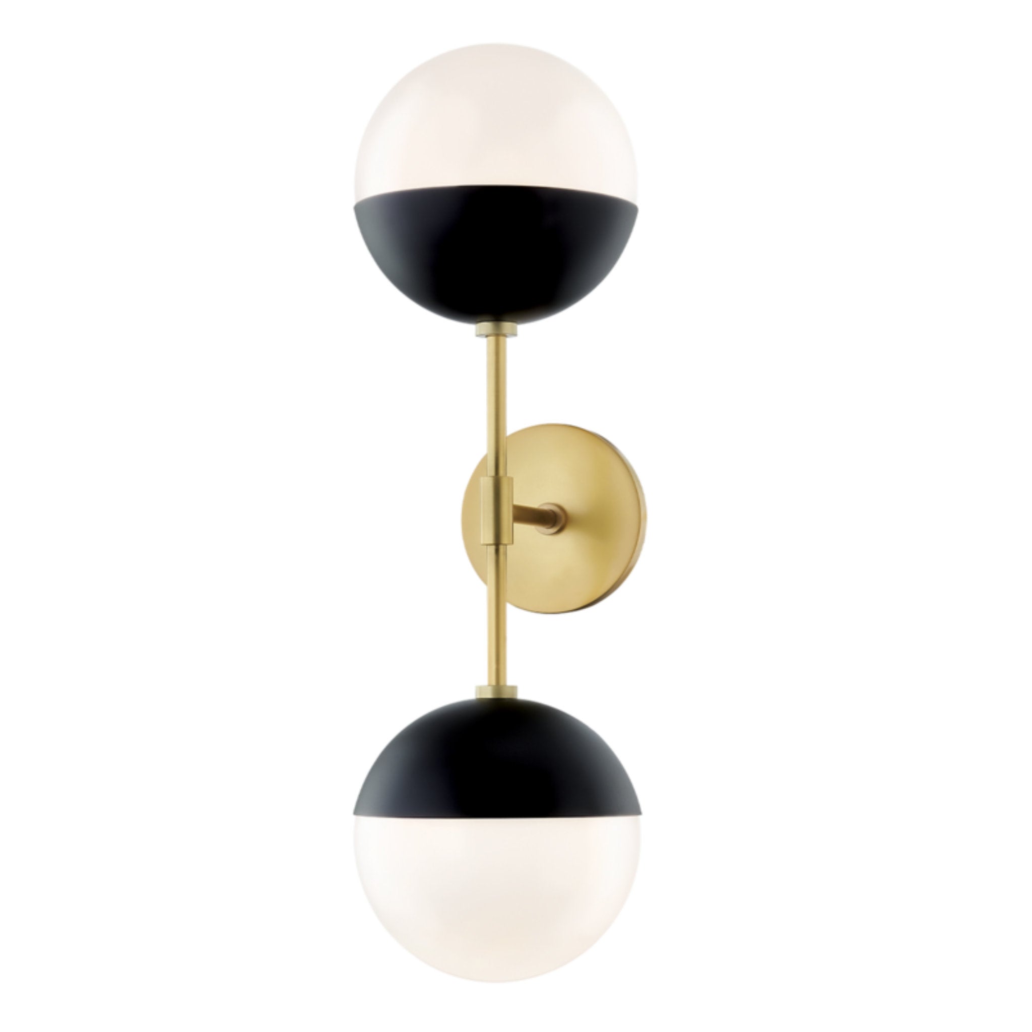 Renee 2-Light Wall Sconce in Aged Brass/Black 6L x 6.75W x 22H