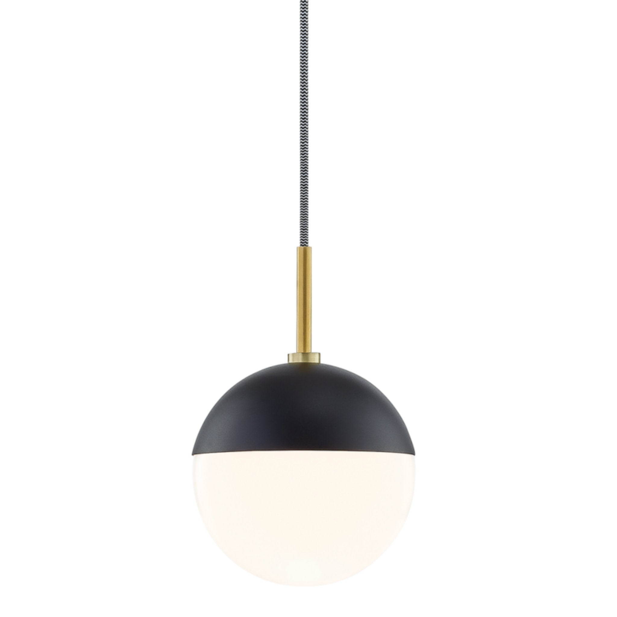 Renee 1-Light Pendant in Aged Brass/Black 14L x 6.75W x 10H