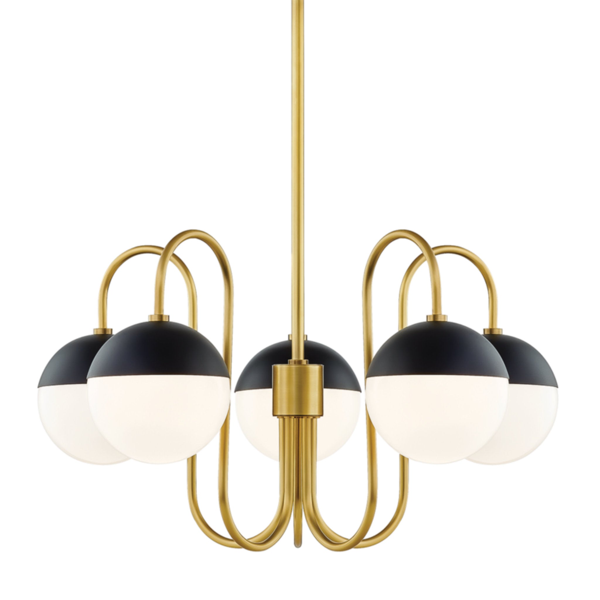 Renee 5-Light Chandelier in Aged Brass/Black 14L x 28W x 15.5H