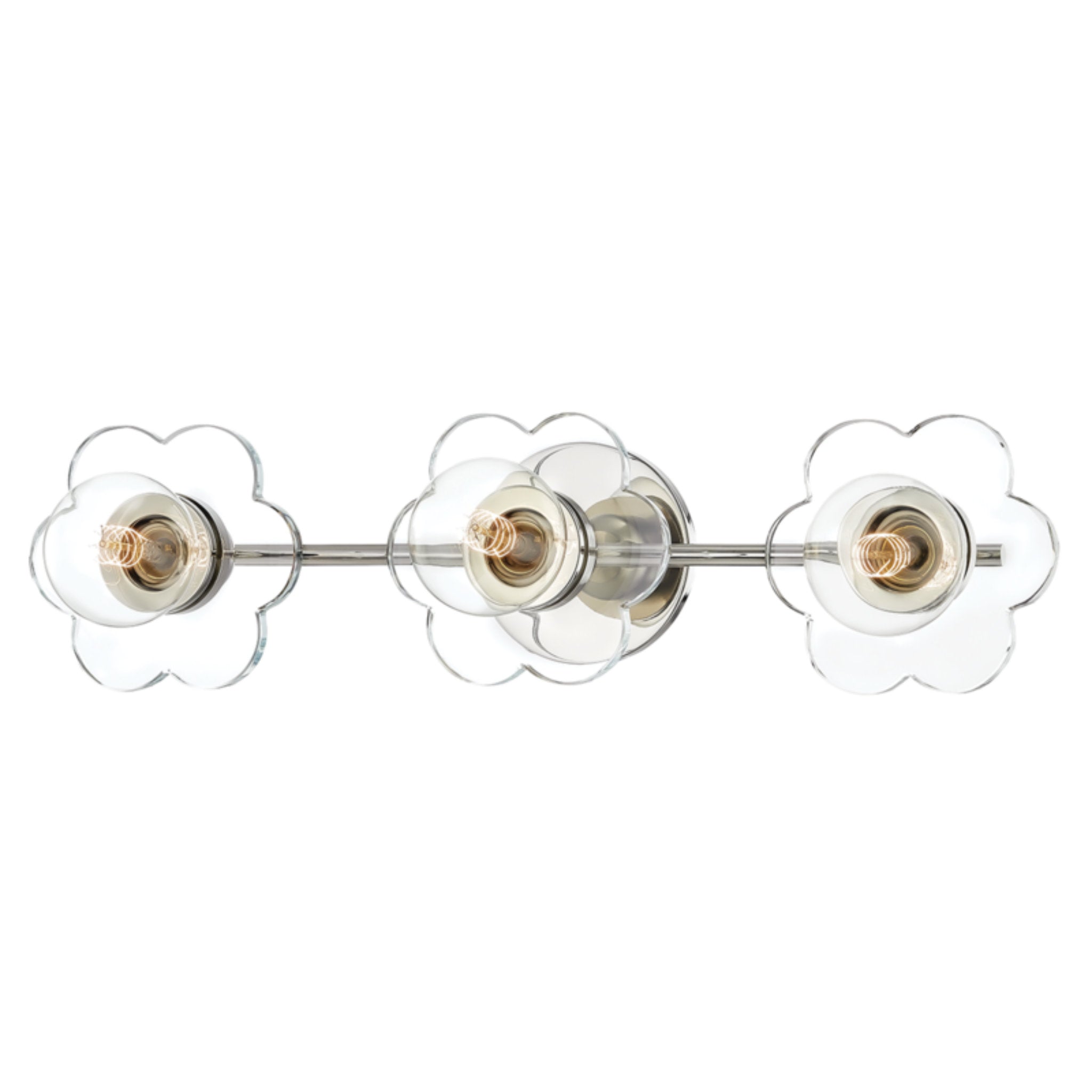 Alexa 3-Light Bath and Vanity in Polished Nickel 9.5L x 22W x 6H