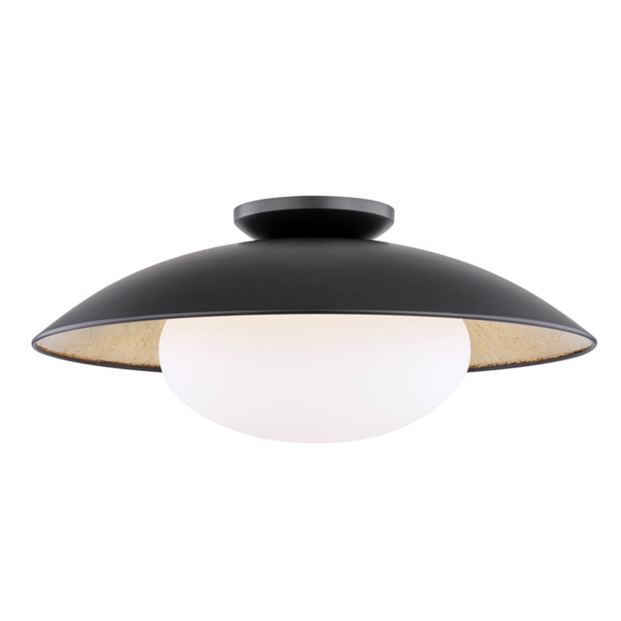 Cadence 1-Light Semi Flush in Black Lustro/Gold Leaf Combo 11.75L x 21W x 9H