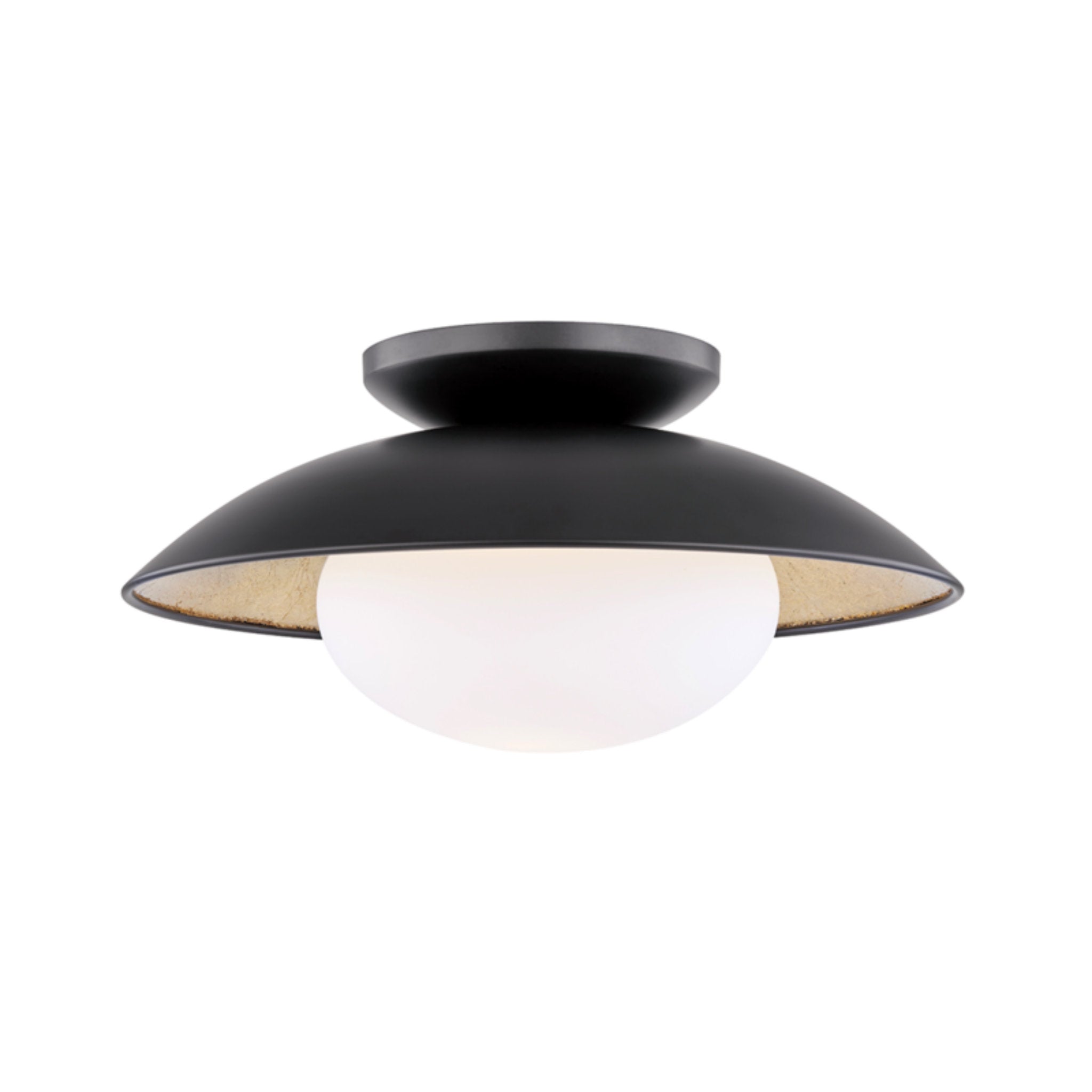 Cadence 1-Light Semi Flush in Black Lustro/Gold Leaf Combo 9.5L x 14W x 6.75H