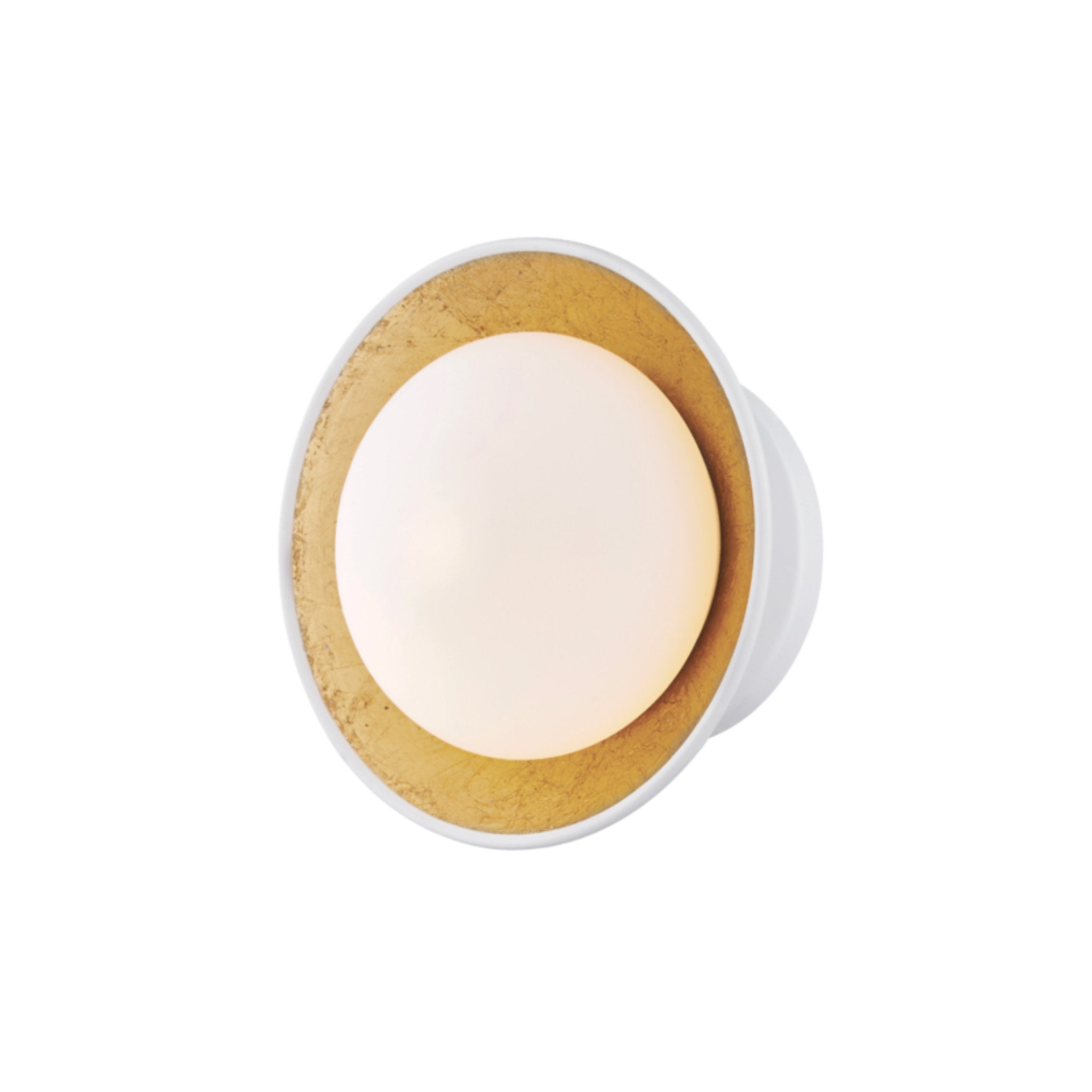 Cadence 1-Light Semi Flush in White Lustro/Gold Leaf Combo 7.5L x 6.75W x 4H