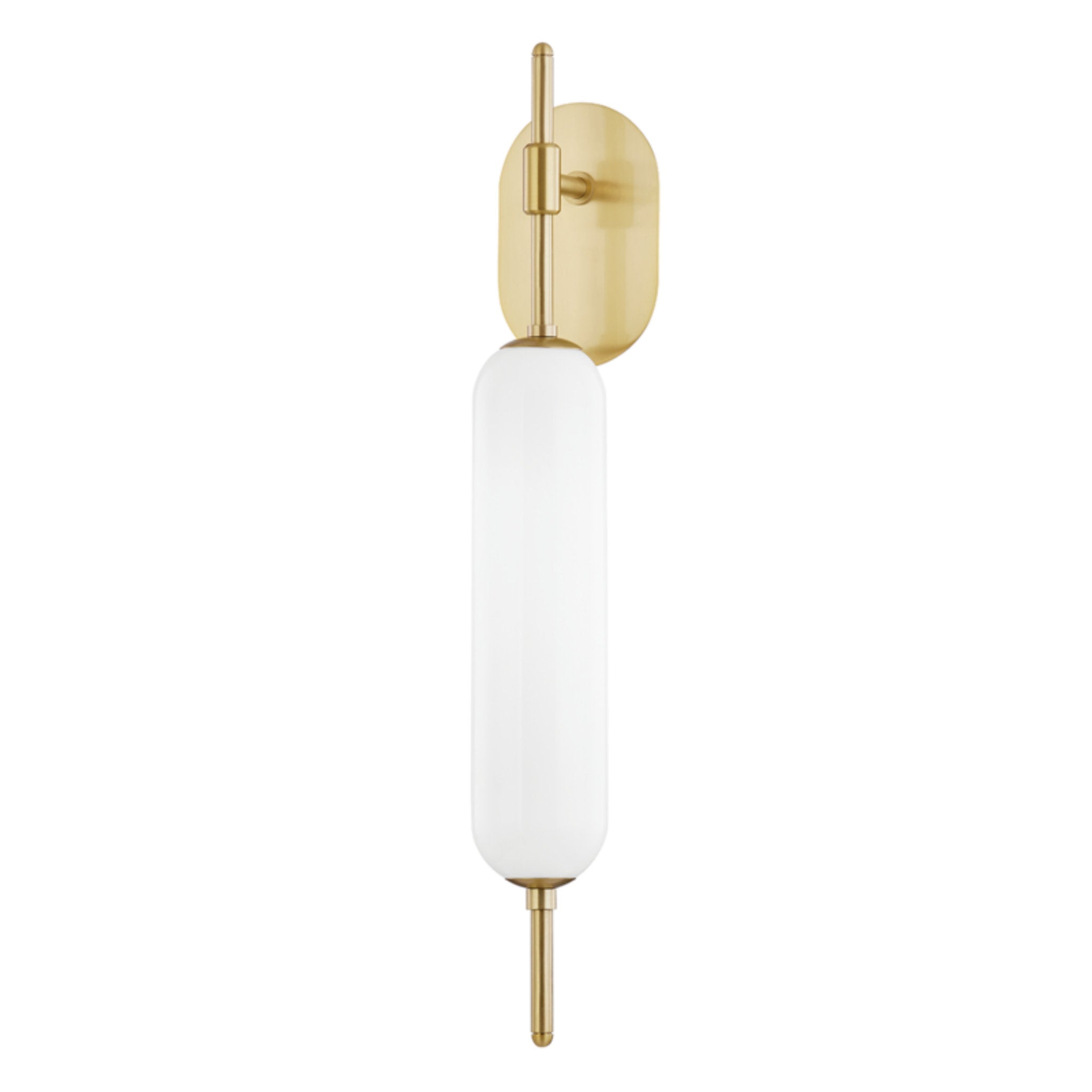 Miley 1-Light Wall Sconce in Aged Brass 4.5L x 4.75W x 29.5H
