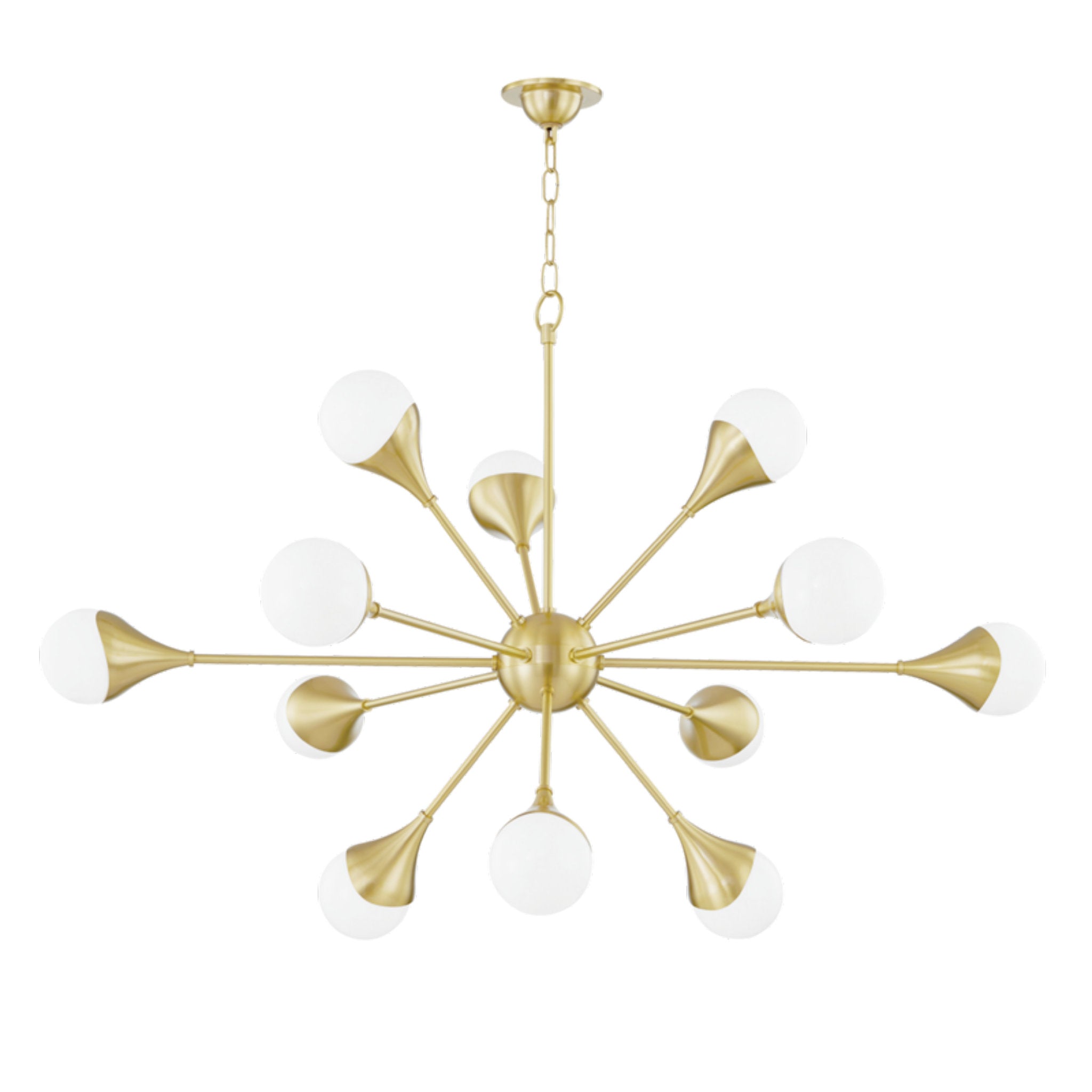 Ariana 12-Light Chandelier in Aged Brass 29.75L x 49W x 31.5H