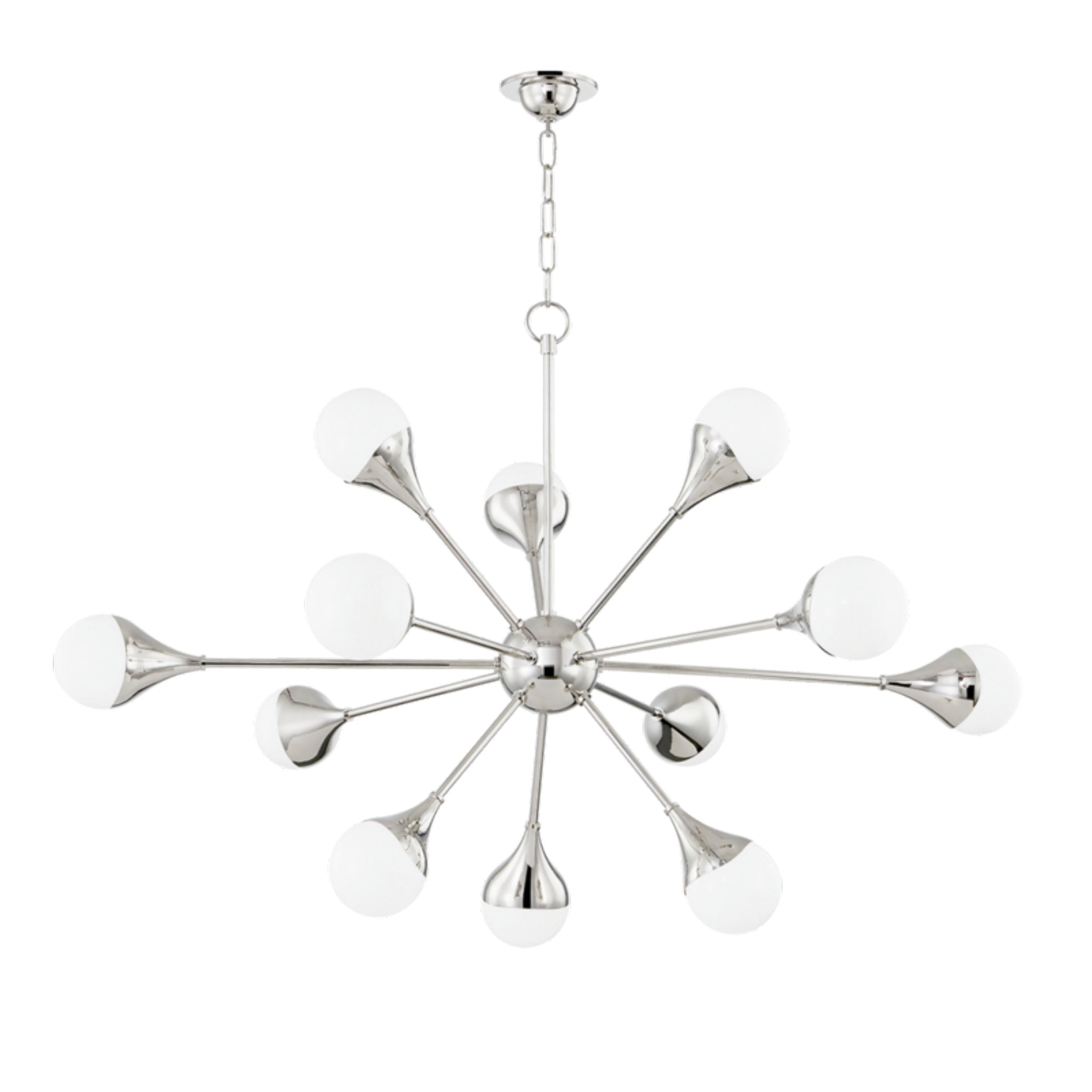 Ariana 12-Light Chandelier in Polished Nickel 29.75L x 49W x 31.5H
