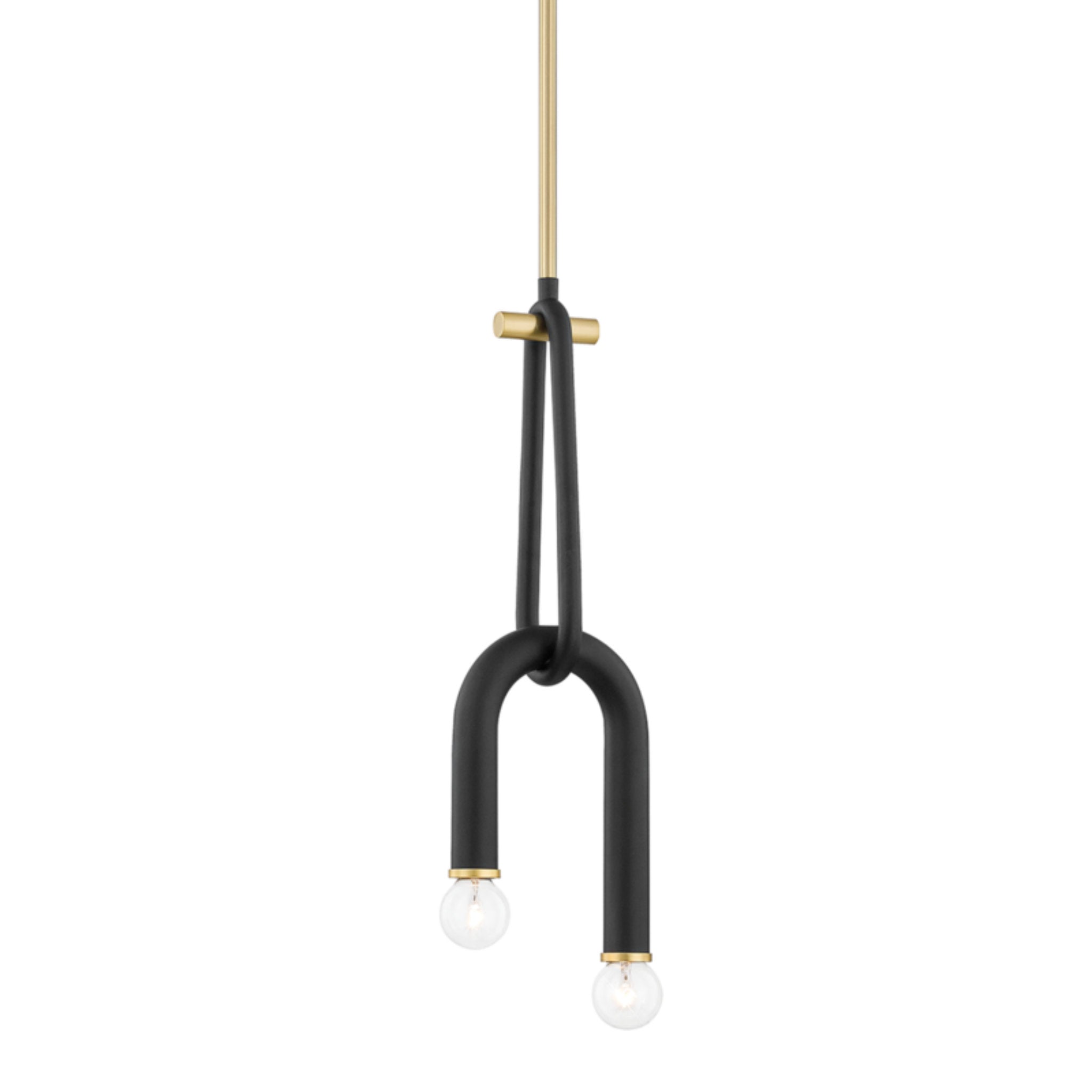 Whit 2-Light Pendant in Aged Brass/Black 6L x 6.5W x 20.25H