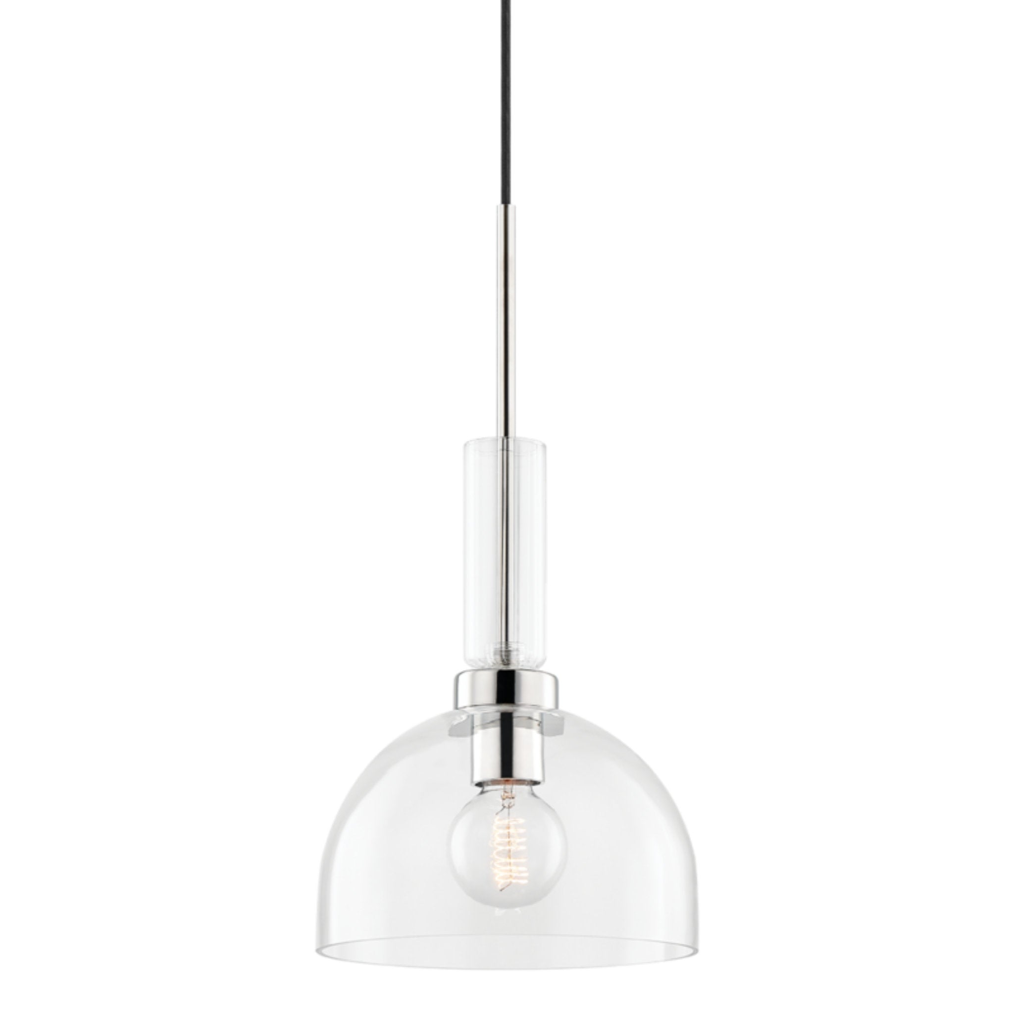 Tabitha 1-Light Pendant in Polished Nickel 8L x 10W x 19.25H