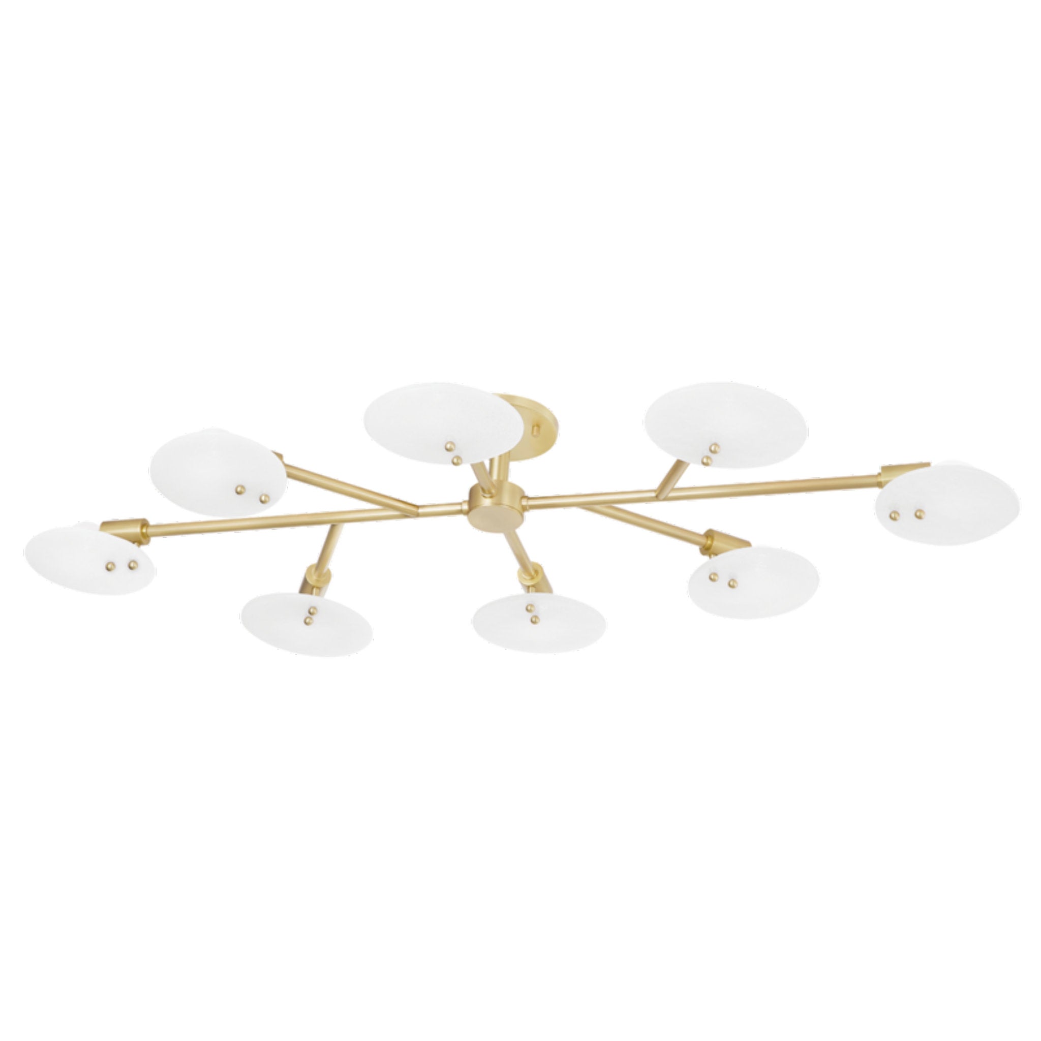 Giselle 8-Light Semi Flush in Aged Brass 15.75L x 48W x 6.5H