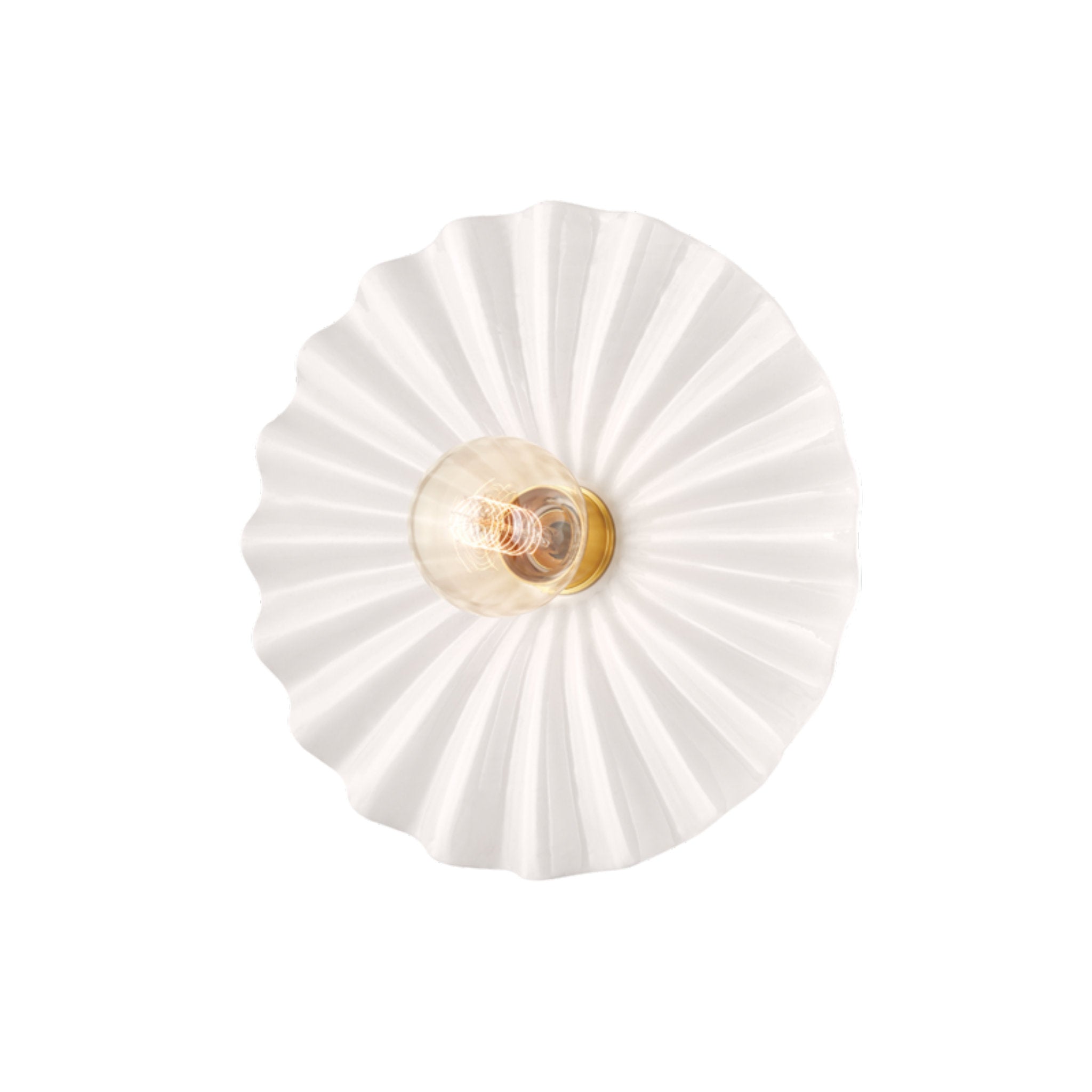 Tinsley 1-Light Flush Mount in Aged Brass 11.75W x 5.5H