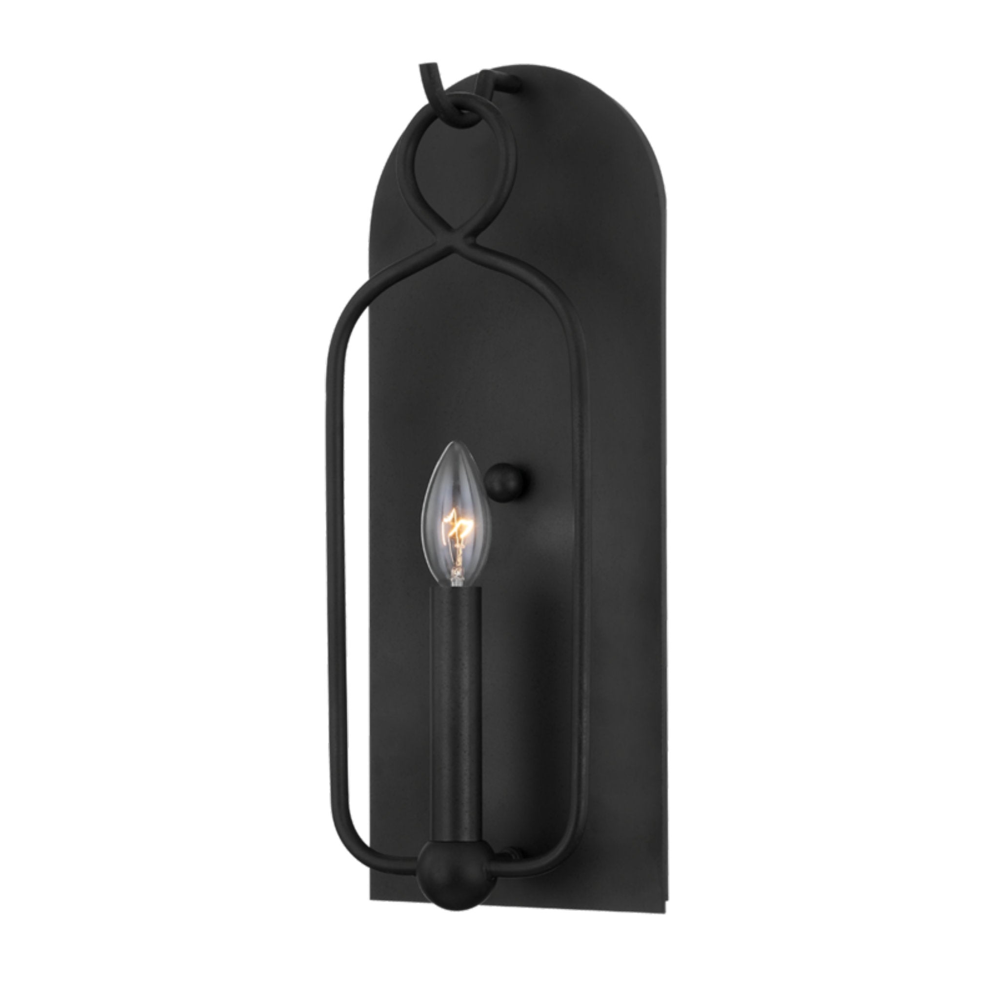 Mallory 1-Light Wall Sconce in Aged Iron 7.5L x 6.75W x 16.5H