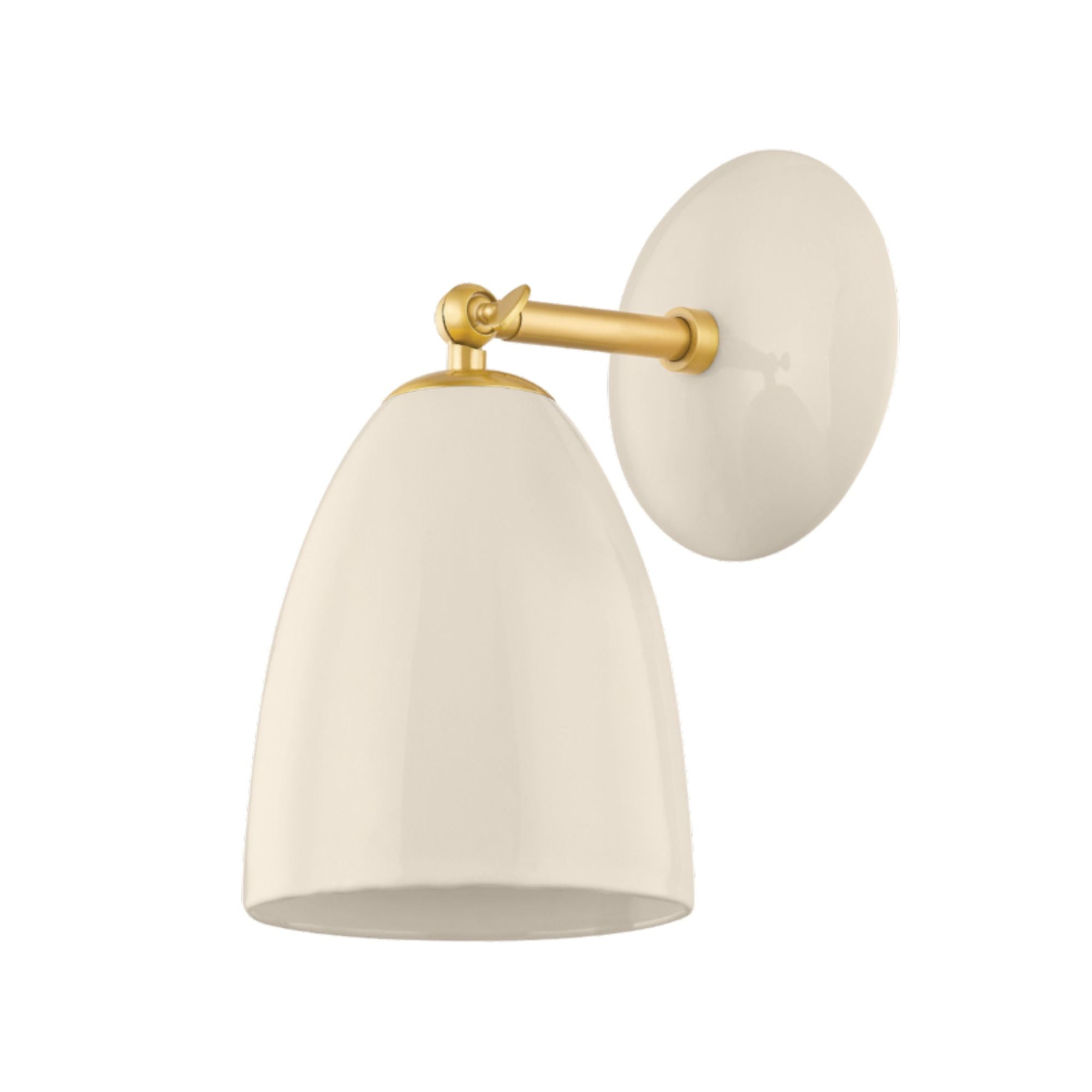 Kirsten 1-Light Wall Sconce in Aged Brass/Ceramic Cream 30L x 6.25W x 11.5H