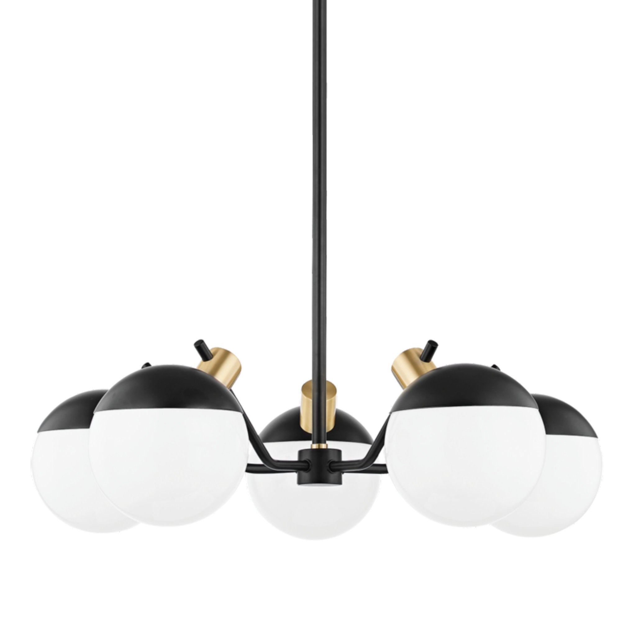 Miranda 5-Light Chandelier in Aged Brass/Soft Black 6.5L x 28W x 10H