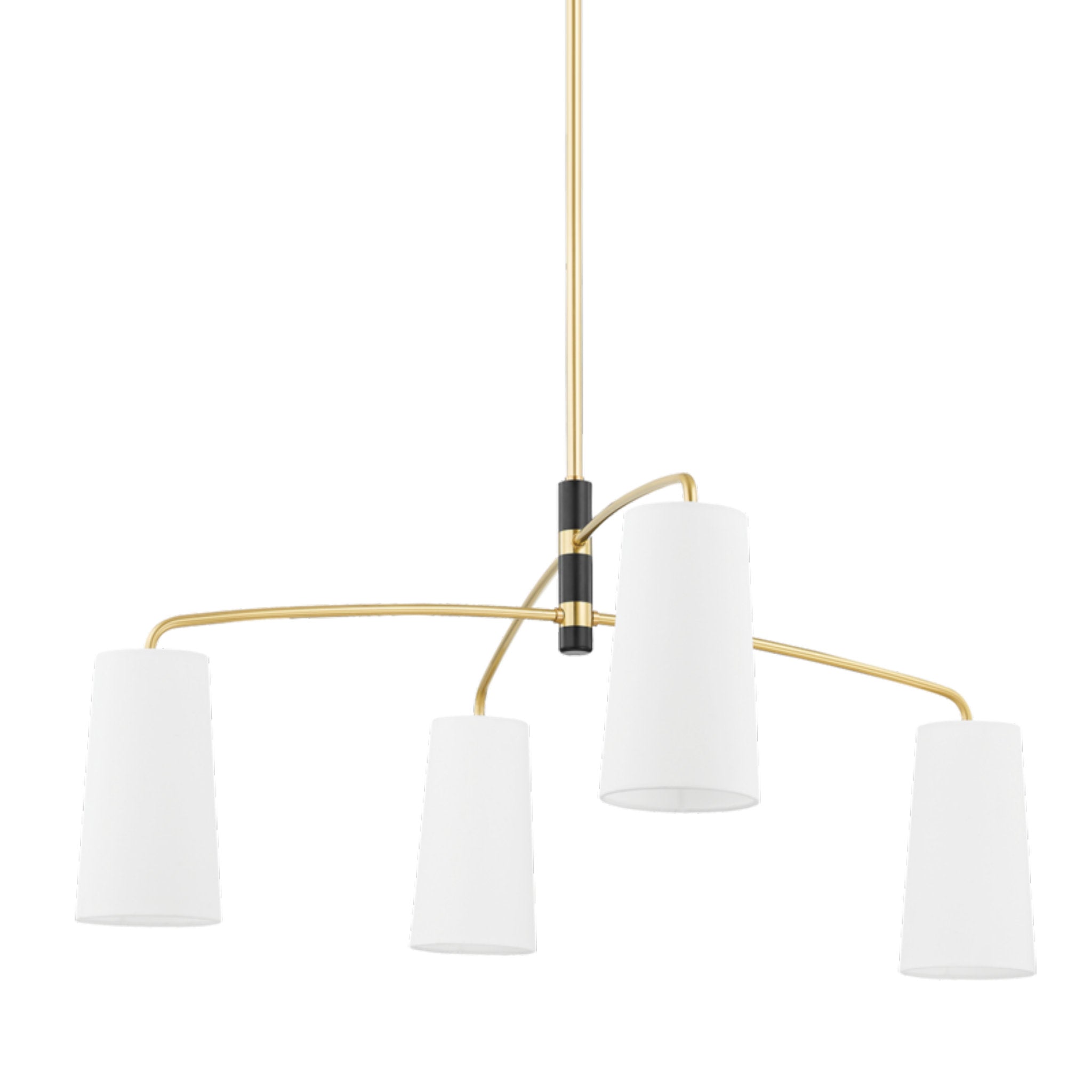 Evelyn 4-Light Chandelier in Aged Brass/Soft Black 22.5L x 45W x 19.5H