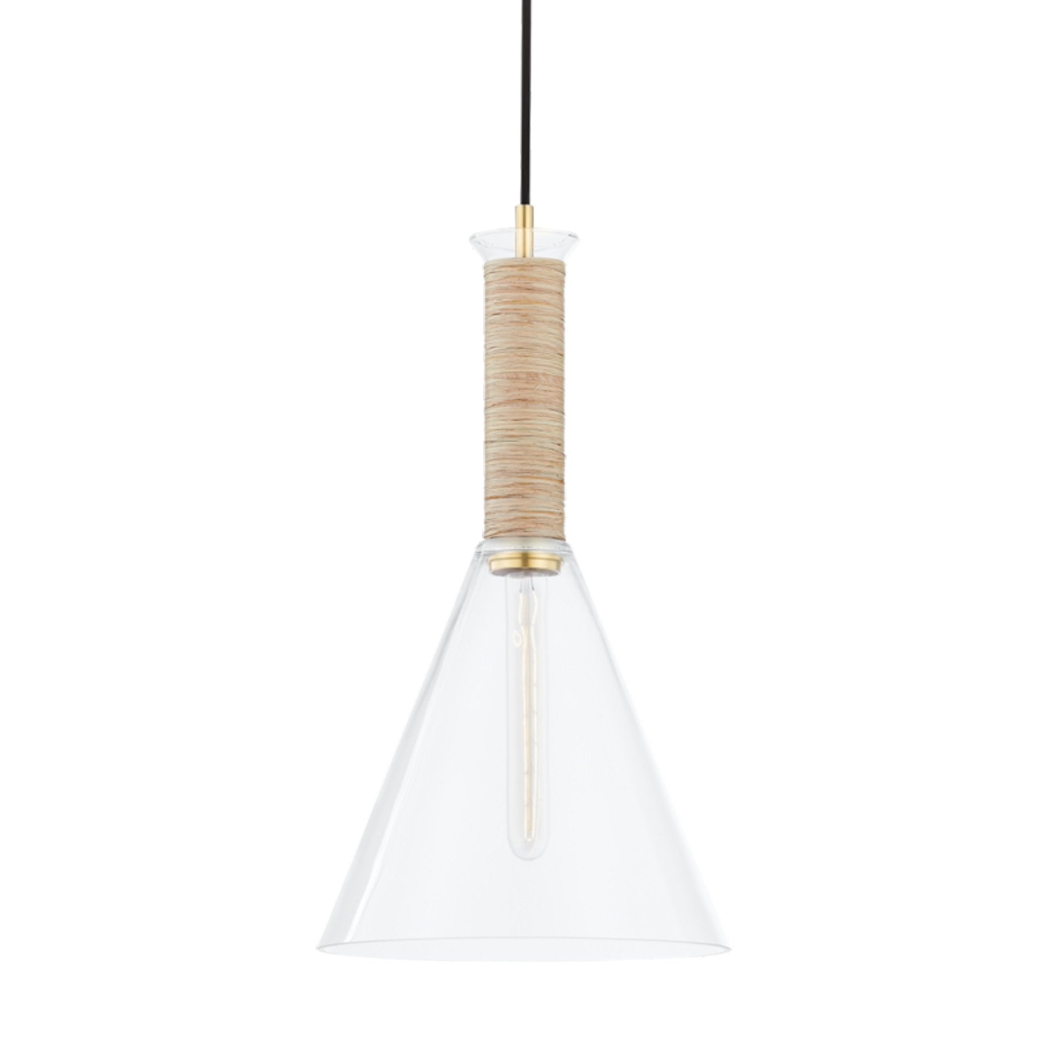 Besa 1-Light Pendant in Aged Brass 12.75L x 11W x 21.25H