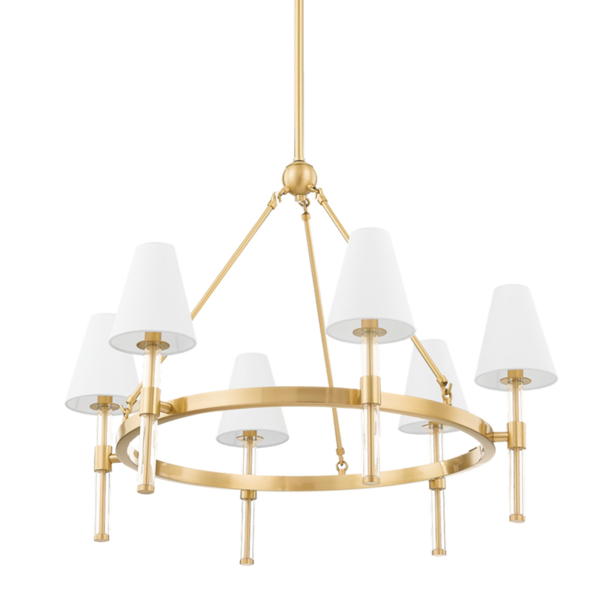 Janelle 6-Light Chandelier in Aged Brass 32W x 25.25H