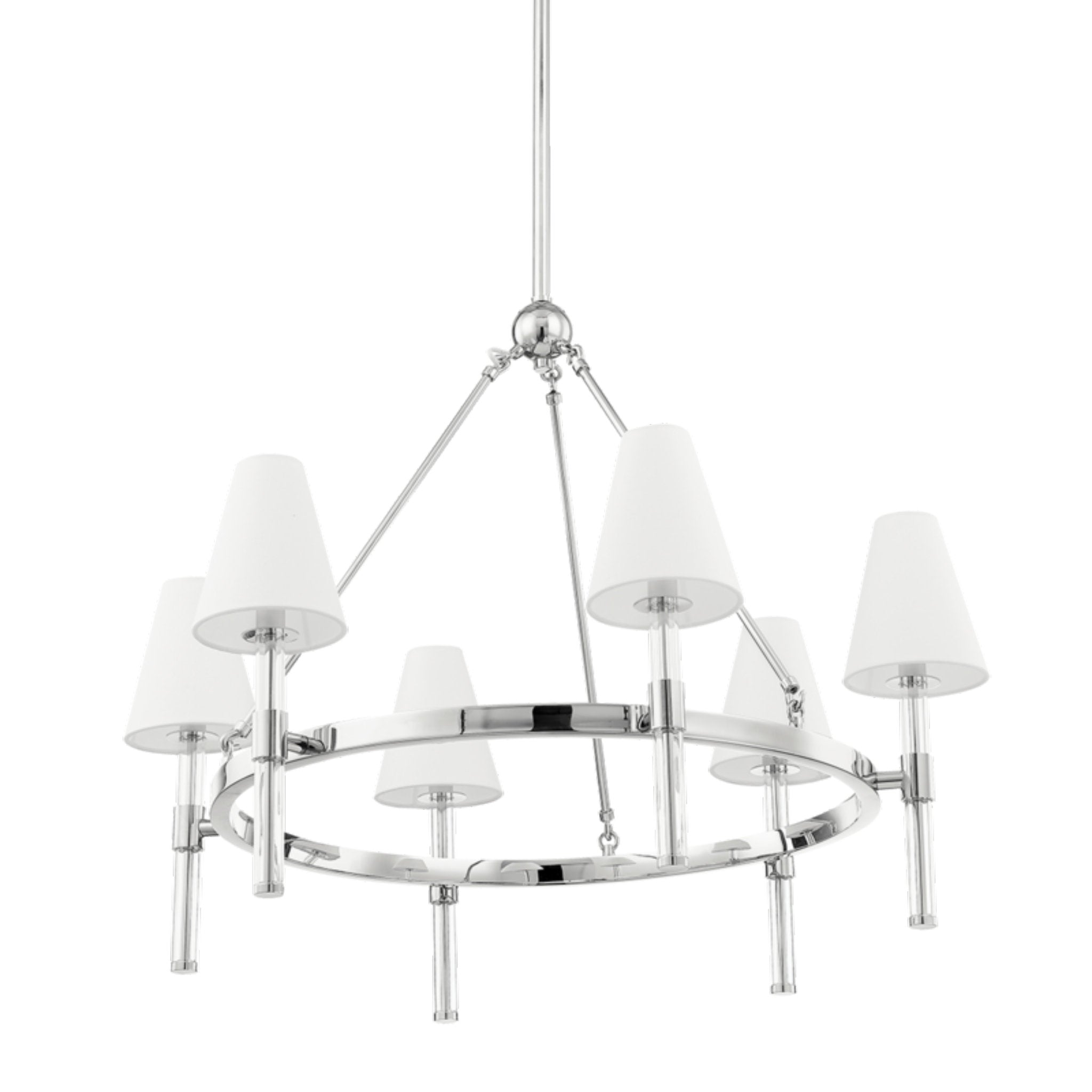 Janelle 6-Light Chandelier in Polished Nickel 32W x 25.25H