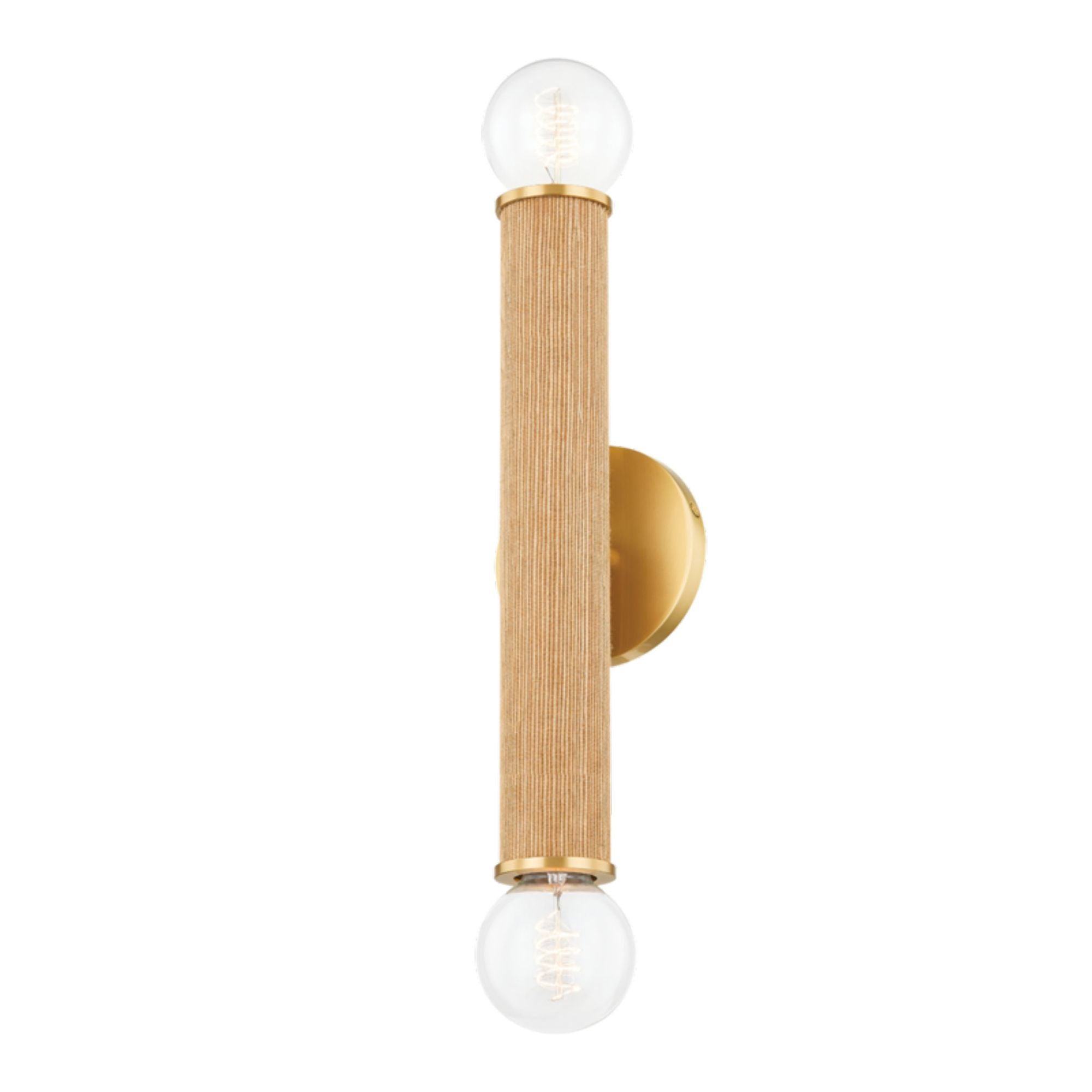 Amabella 2-Light Wall Sconce in Aged Brass 4.75L x 4.75W x 22H