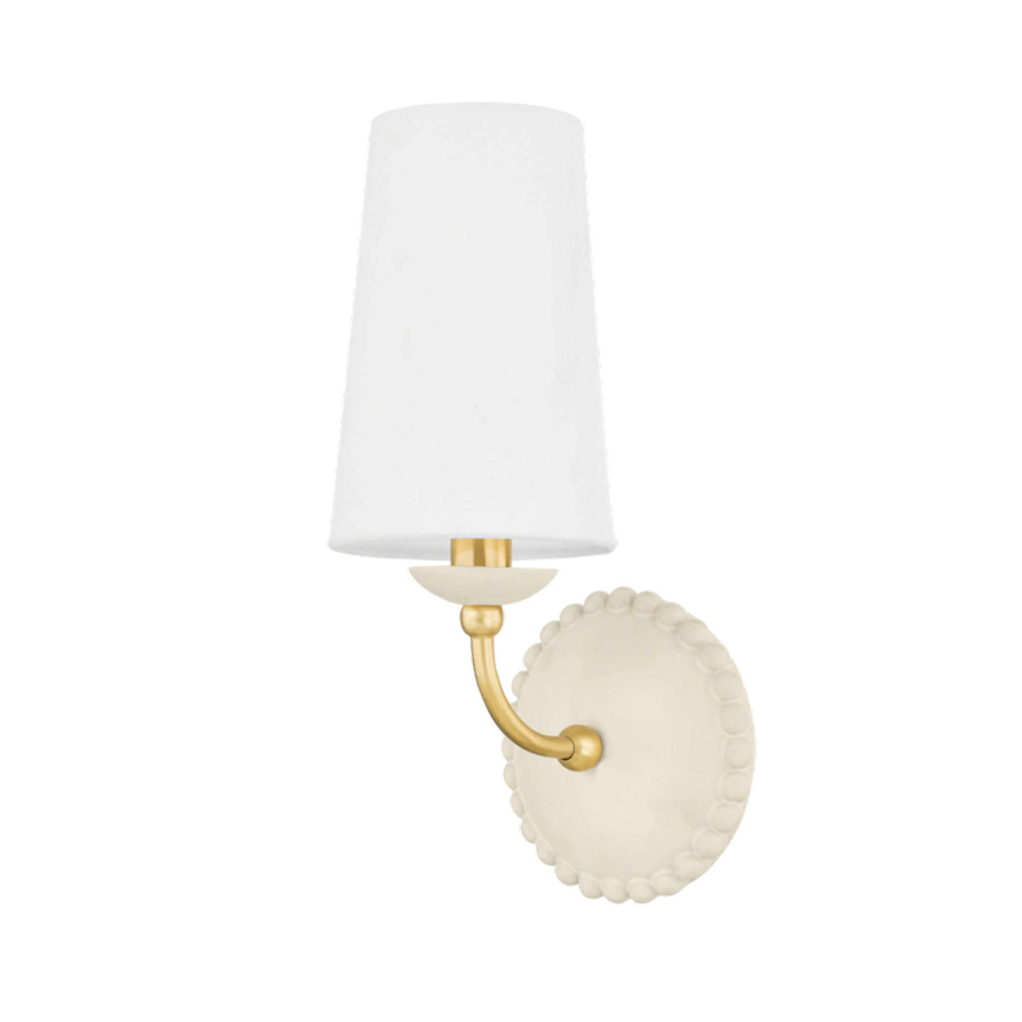 Rhea 1-Light Wall Sconce in Aged Brass/Ceramic Antique Ivory 15L x 5.5W x 13.25H