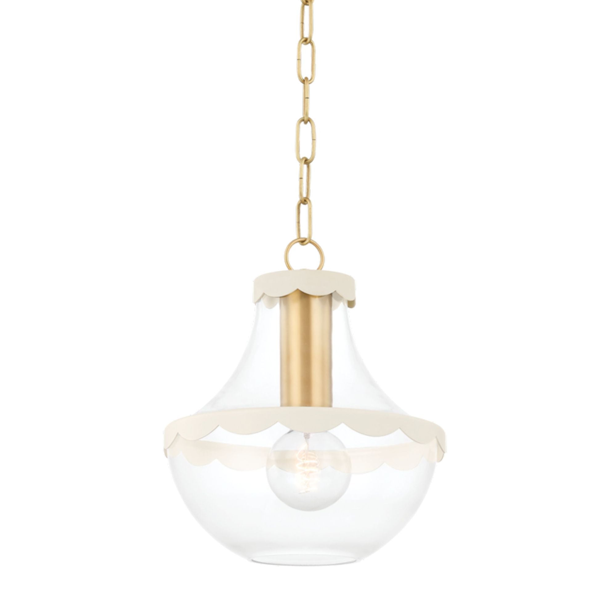 Alaina 1-Light Pendant in Aged Brass 10.5W x 12.25H