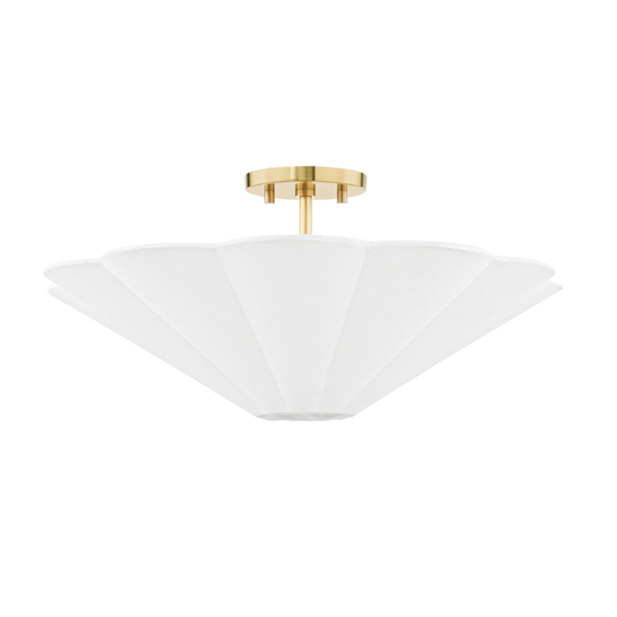 Alana 3-Light Semi Flush in Aged Brass 10L x 20W x 9.5H