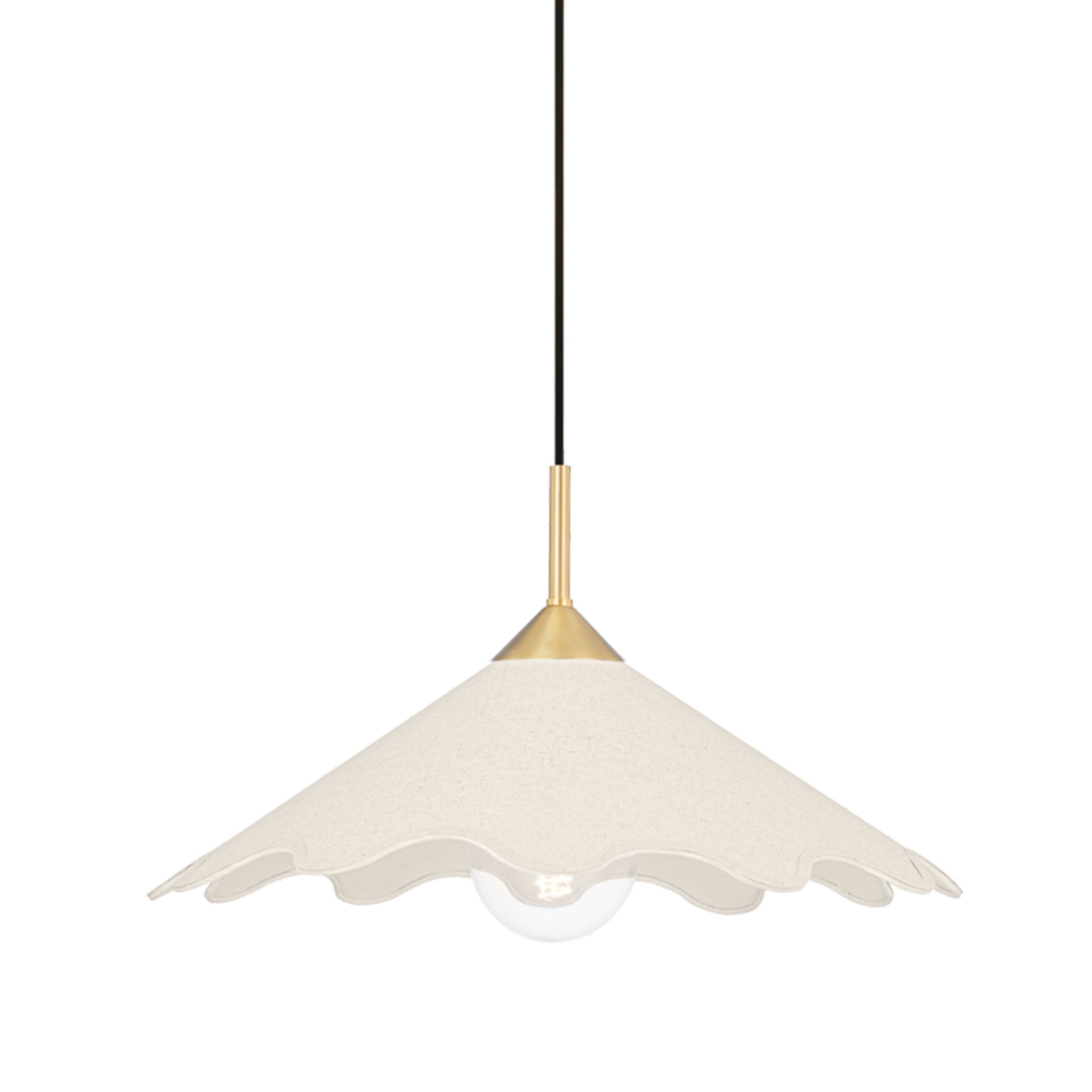 Sodsai 1-Light Pendant in Aged Brass by DABITO 8L x 20W x 12.75H
