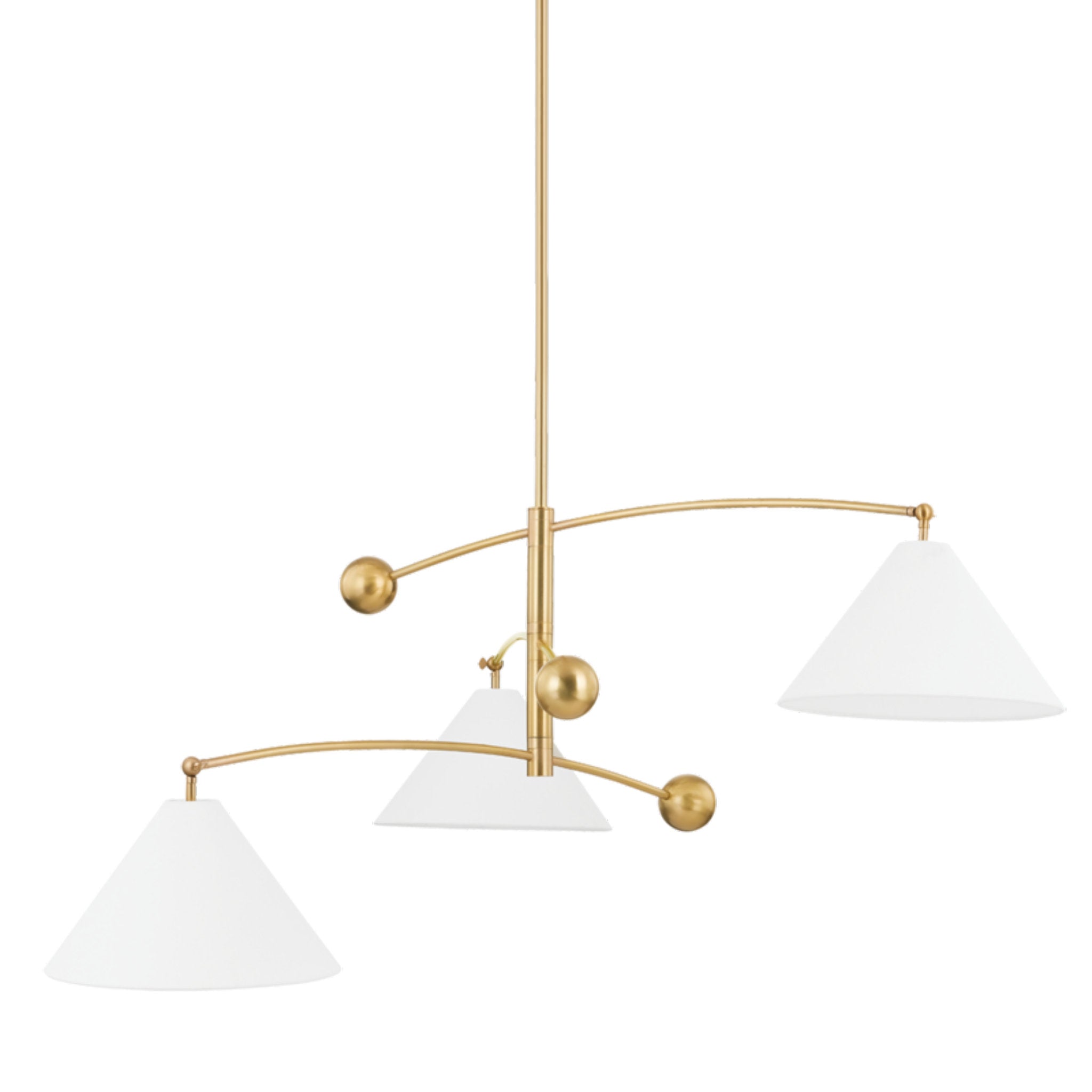 Birdie 3-Light Chandelier in Aged Brass by TALI ROTH 27L x 55W x 21.75H