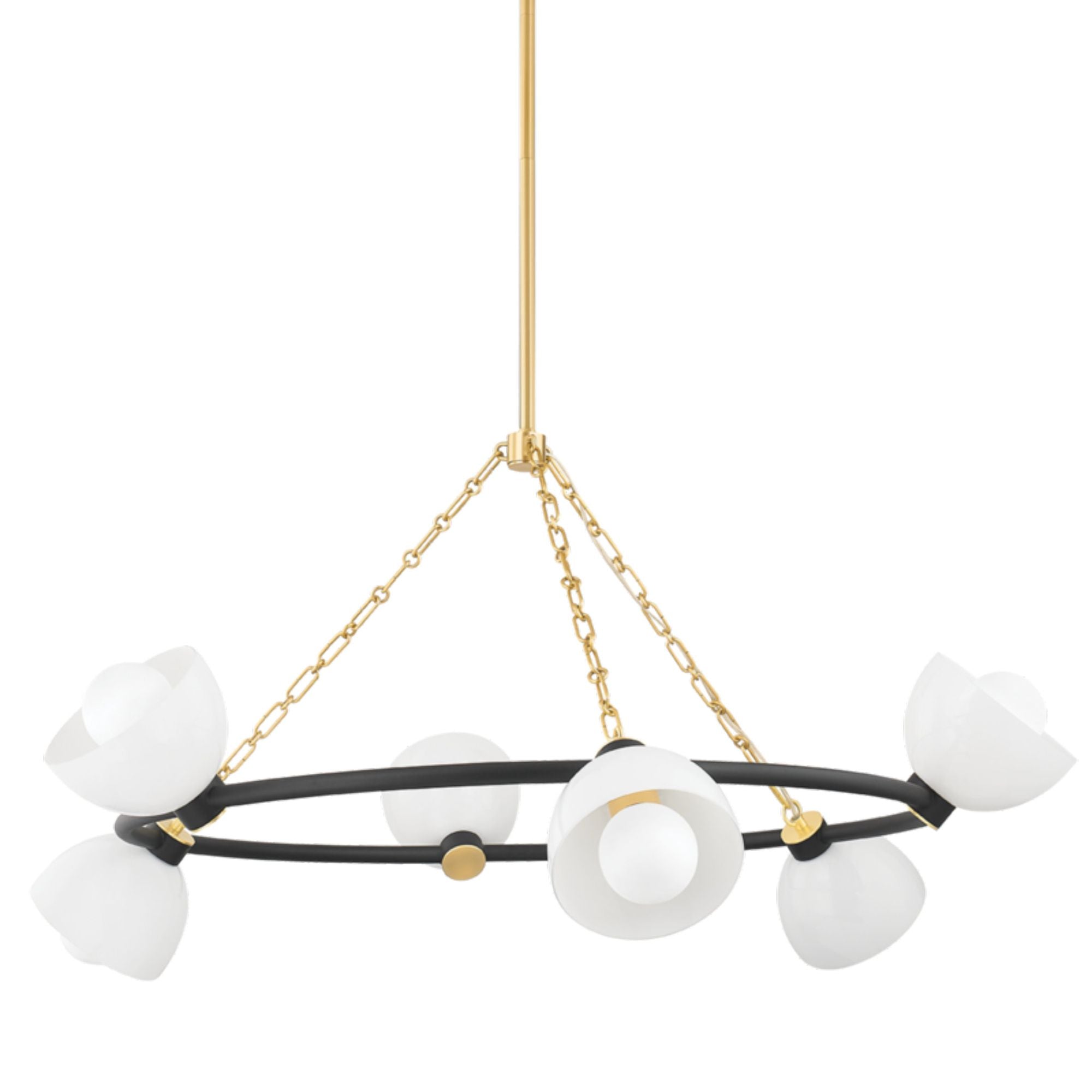 Belle 6-Light Chandelier in Aged Brass/Textured Black Combo 42.75L x 42.75W x 20.5H