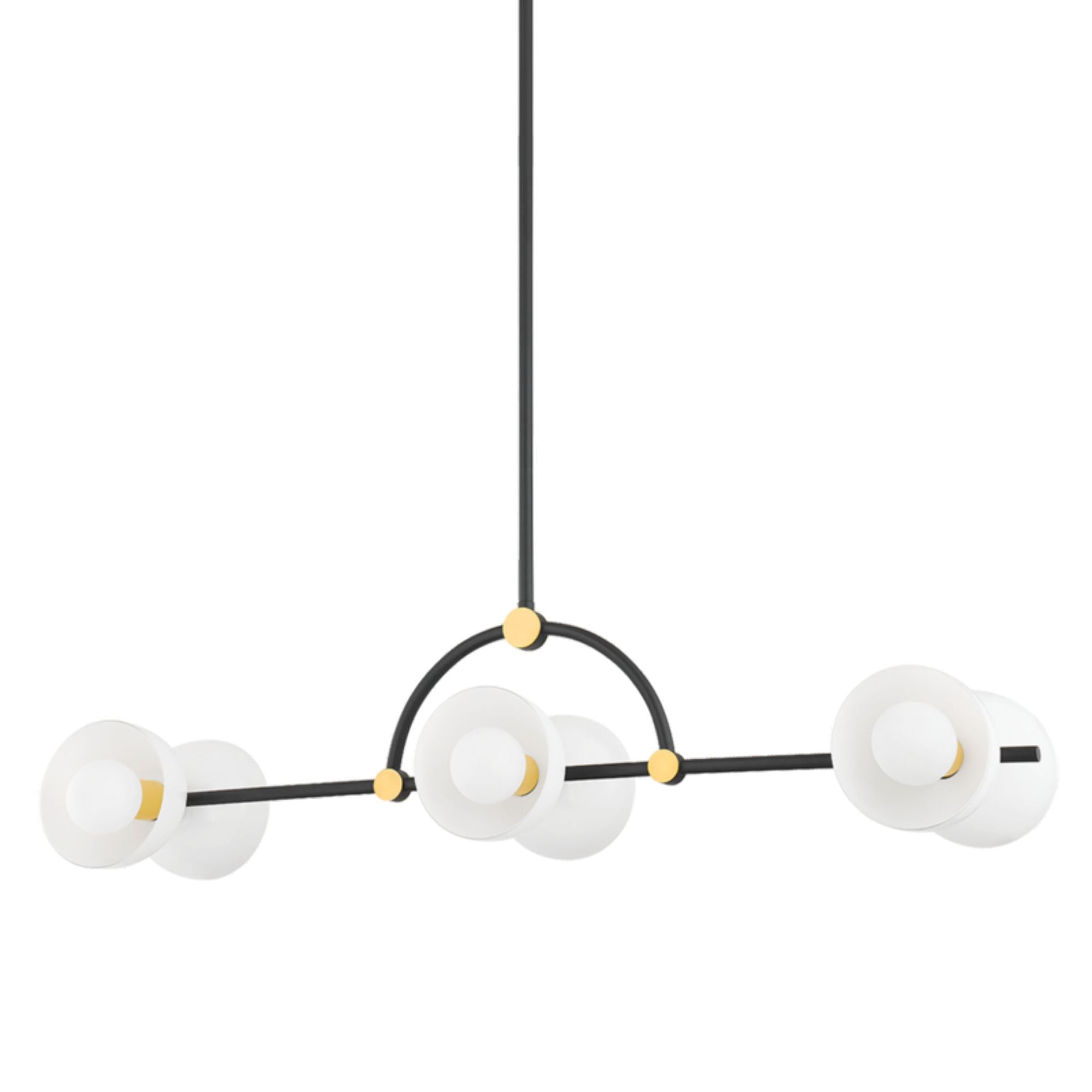 Belle 6-Light Linear in Aged Brass/Textured Black Combo 43.25L x 11.75W x 10.75H