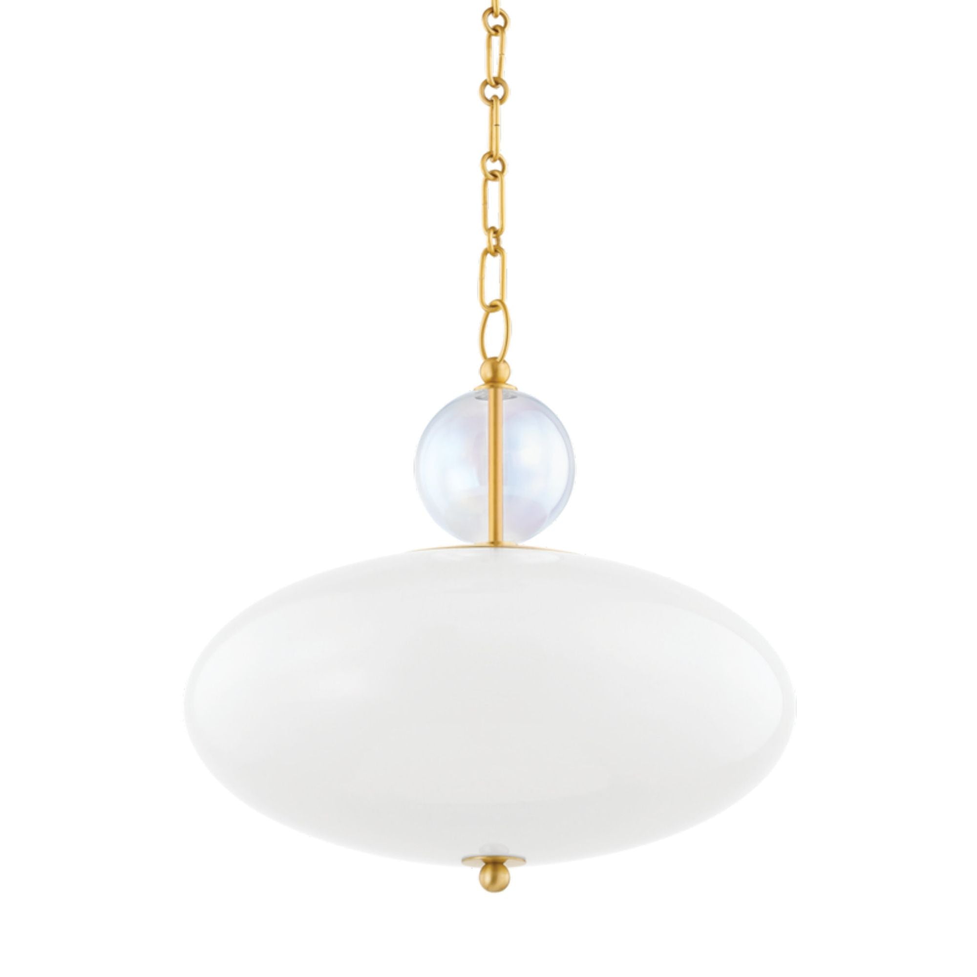 Viviana 1-Light Pendant in Aged Brass 10.5L x 15W x 14.5H