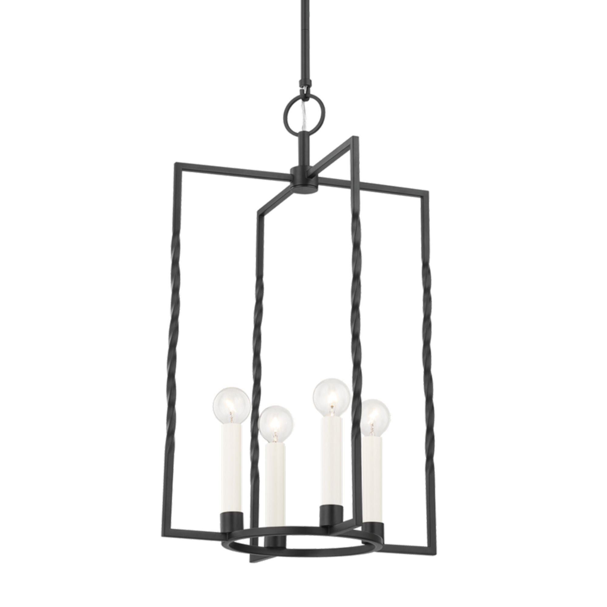 Adelaide 4-Light Lantern in Textured Black 15L x 15W x 24.5H