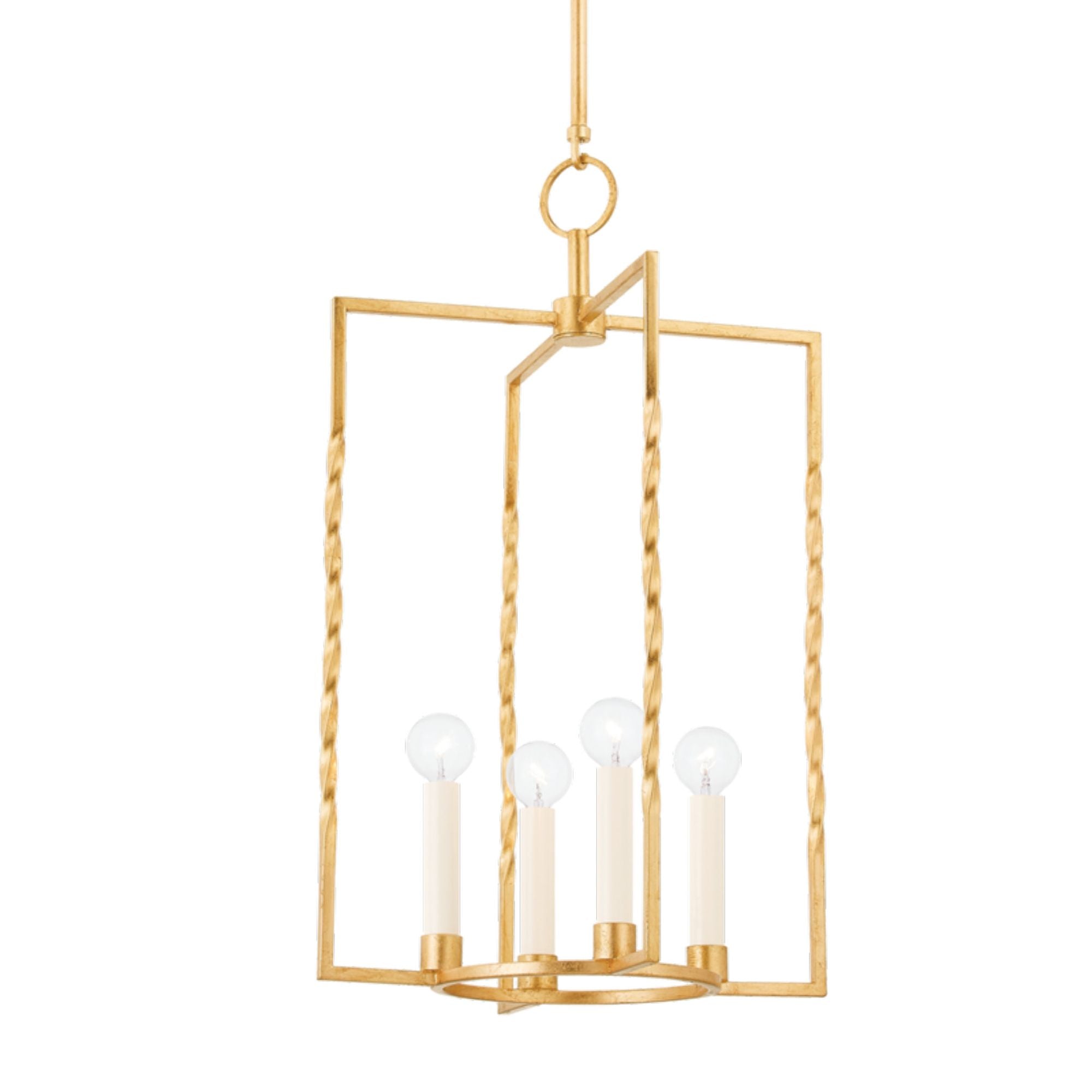 Adelaide 4-Light Lantern in Vintage Gold Leaf 15L x 15W x 24.5H