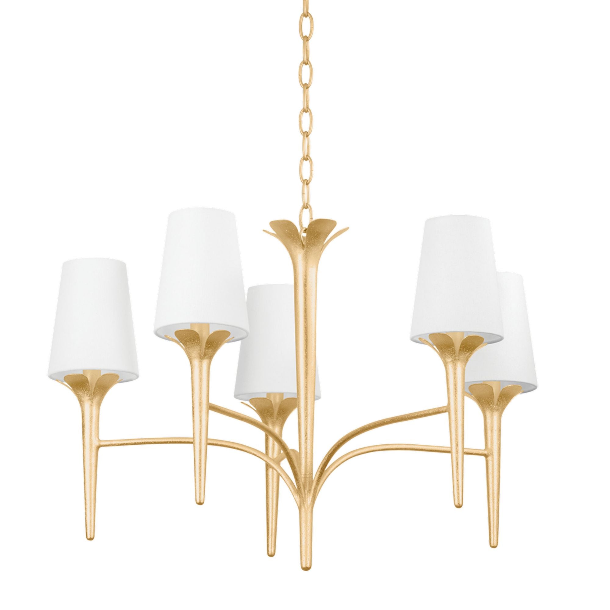 EMILY 5-Light Chandelier in Gold Leaf 30L x 30.25W x 19.75H