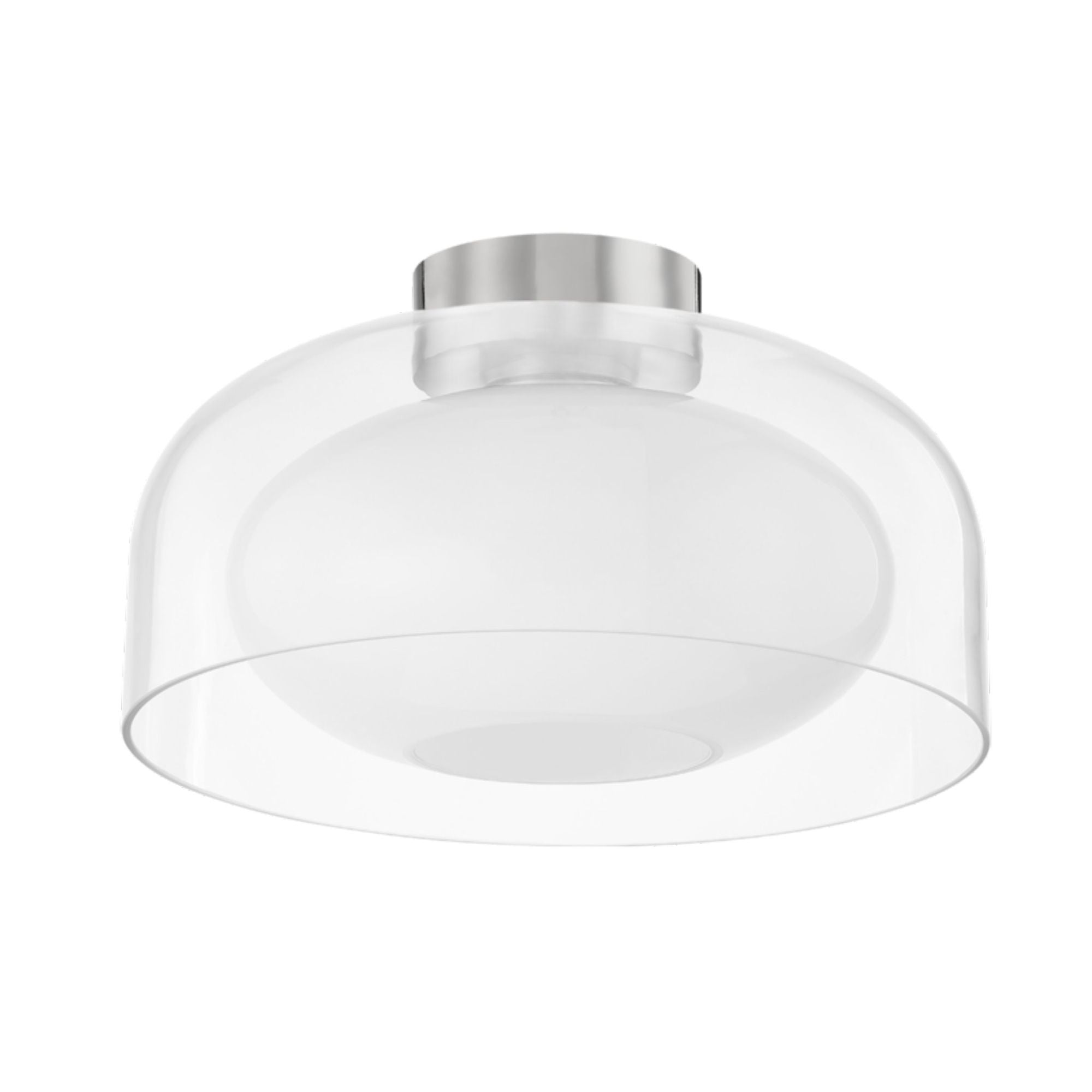 Giovanna 1-Light Flush Mount in Polished Nickel 12.25L x 14W x 8.25H