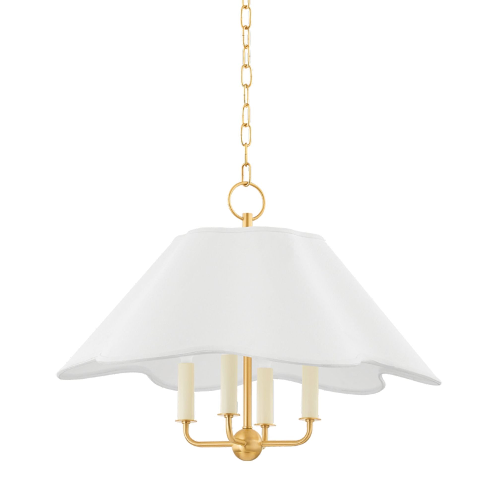 Rosanna 4-Light Pendant in Aged Brass 7L x 24W x 17.5H