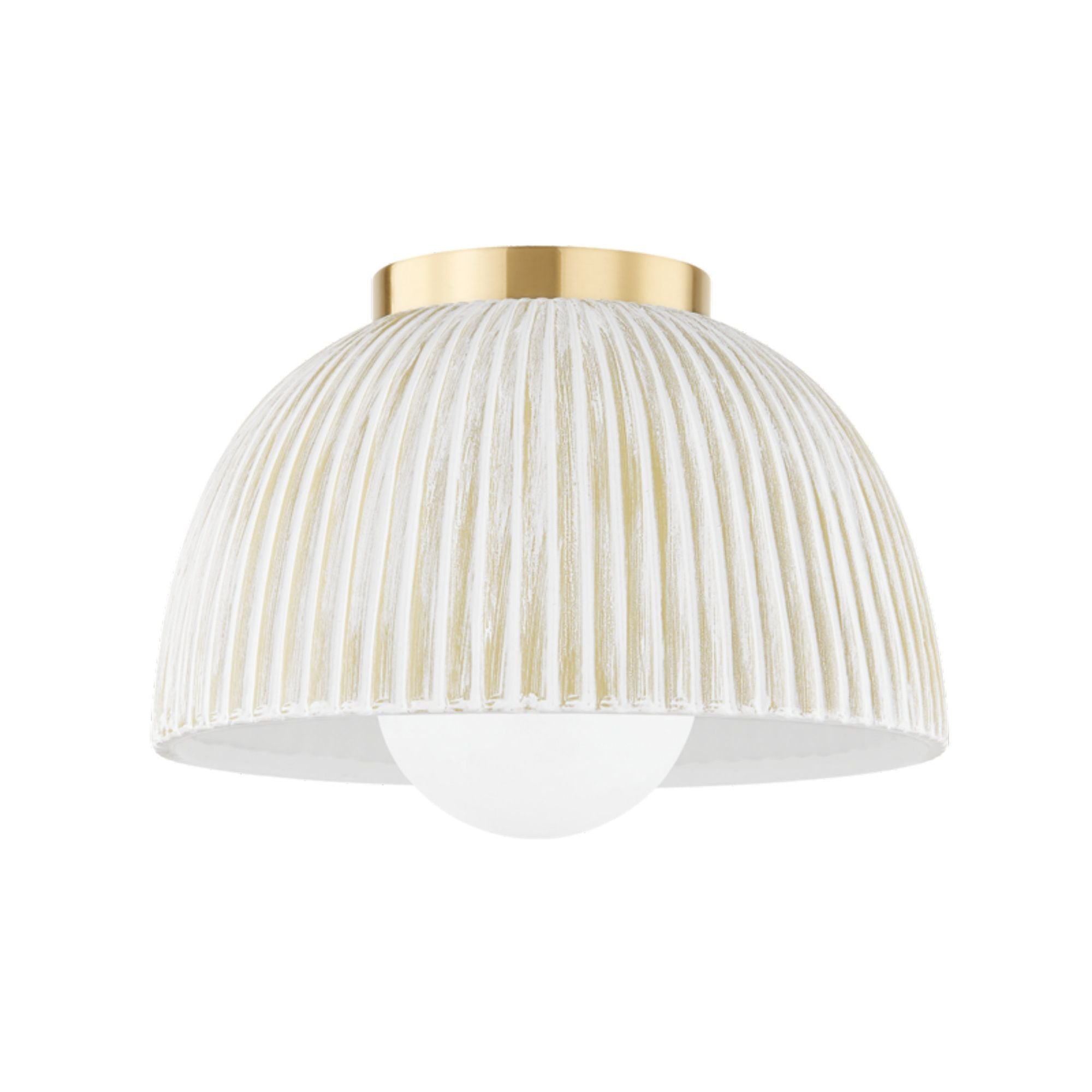 Eloise 1-Light Flush Mount in Aged Brass 7L x 11.5W x 8.25H