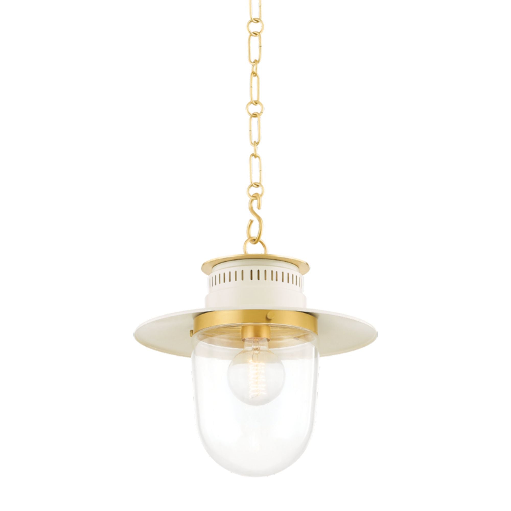 Nori 1-Light Pendant in Aged Brass/Soft Cream by ZIO & SONS 18.25L x 13W x 12.75H