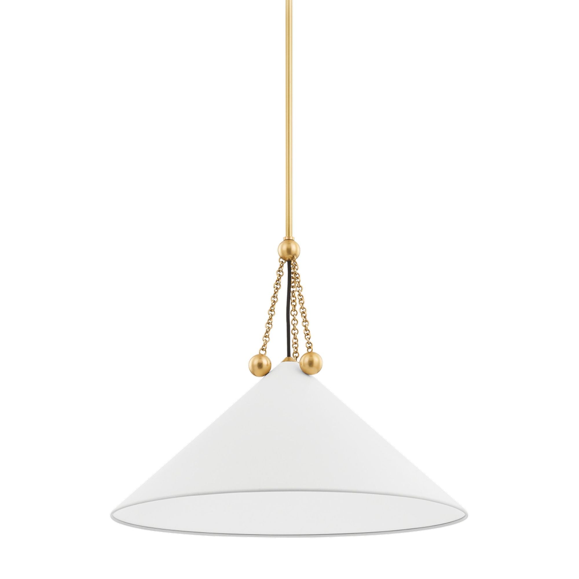 KALEA 1-Light Pendant in Aged Brass/Soft White 40L x 23.5W x 20.25H