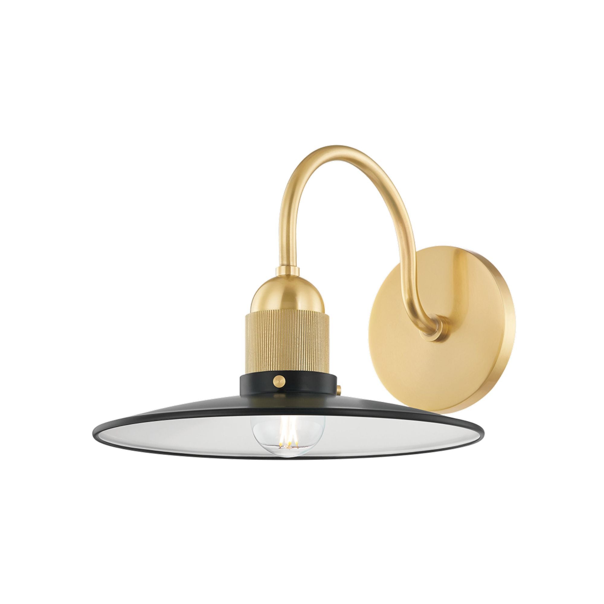 LEANNA 1-Light Wall Sconce in Aged Brass/Soft Black 7L x 10W x 8.75H