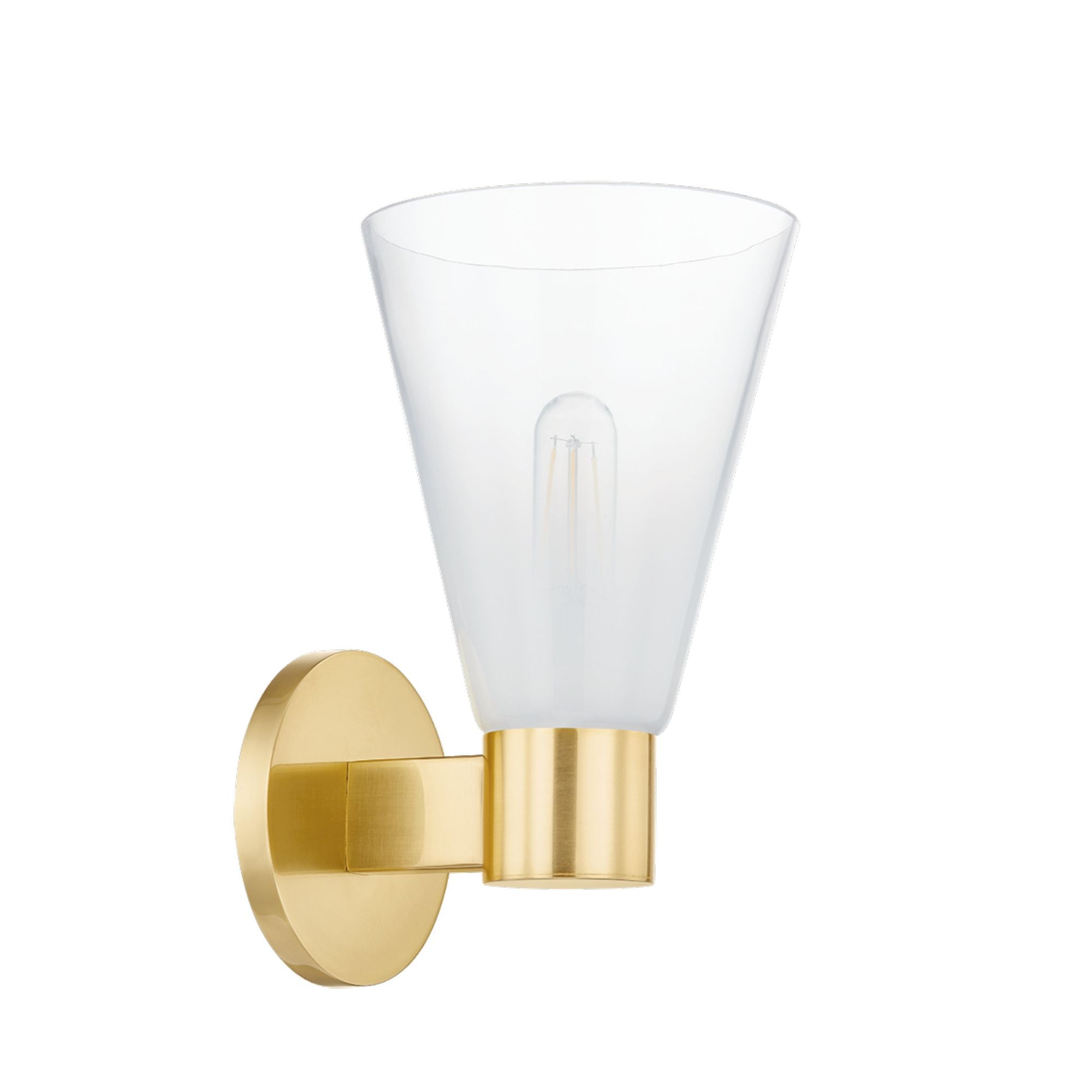 ALMA 1-Light Wall Sconce in Aged Brass 4.75L x 6W x 10.25H