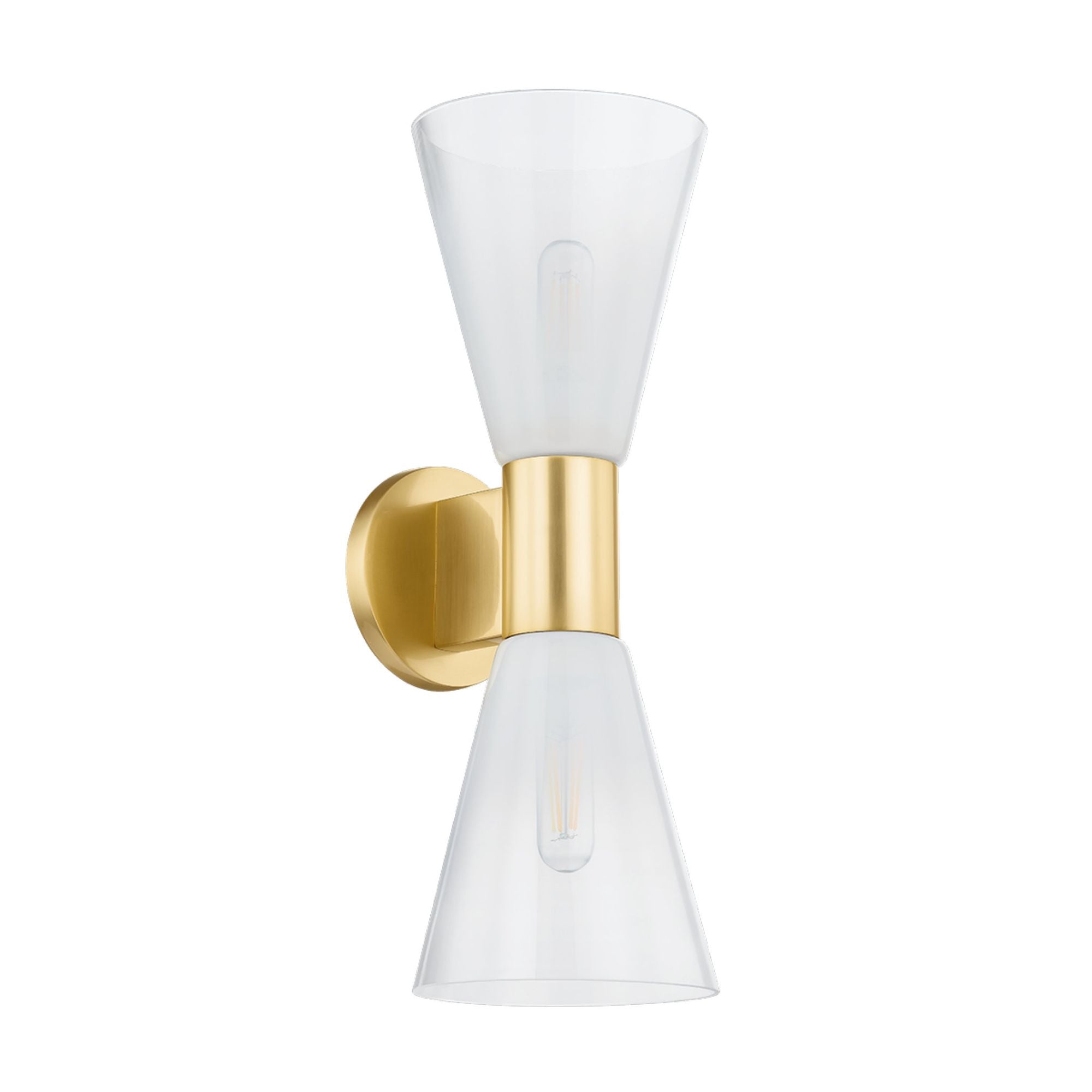 Alma 2-Light Wall Sconce in Aged Brass 6W x 17.5H