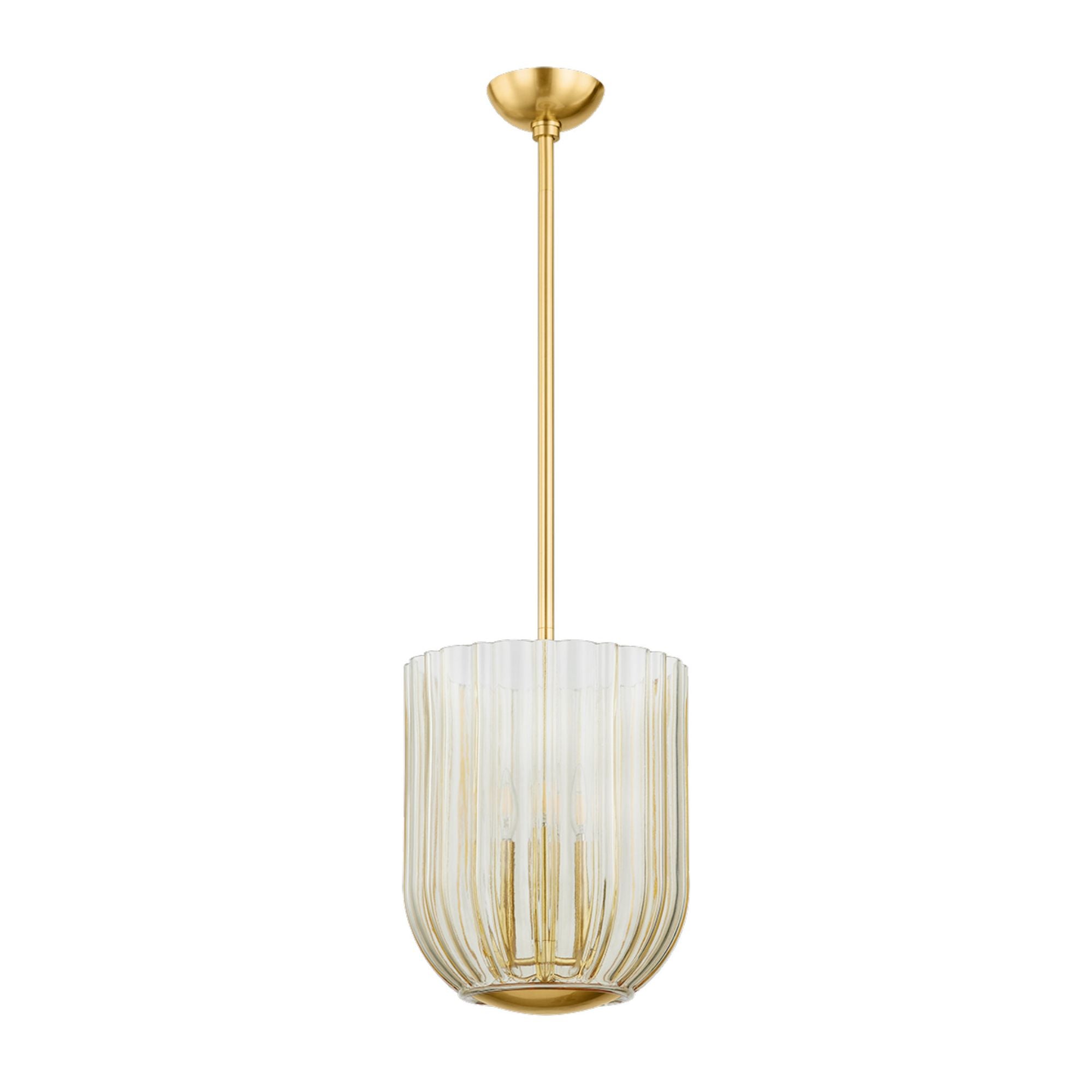 Cece 3-Light Lantern in Aged Brass by Zoe Feldman 50L x 11W x 14.25H