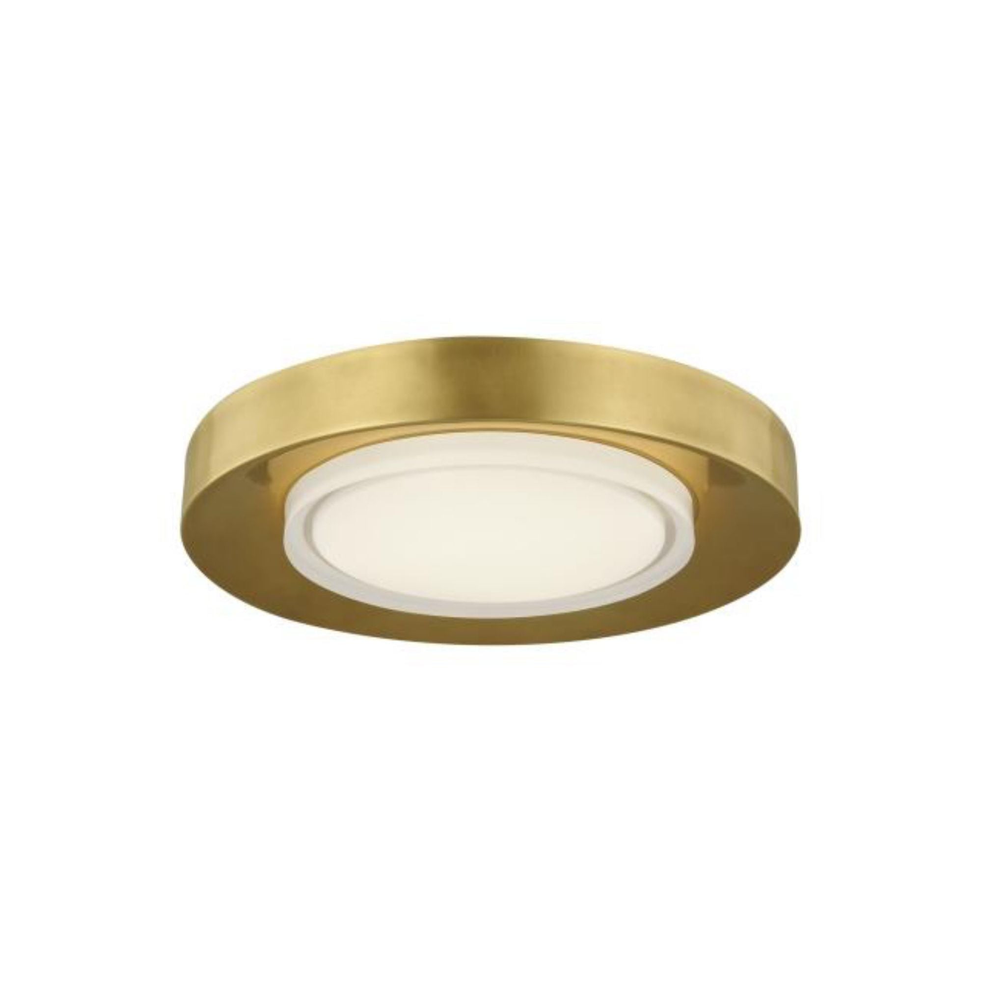 Hilo 16 Flush Mount Flush & Semi-Flush Mount 1-Light LED 2700K Natural Brass by Sean Lavin