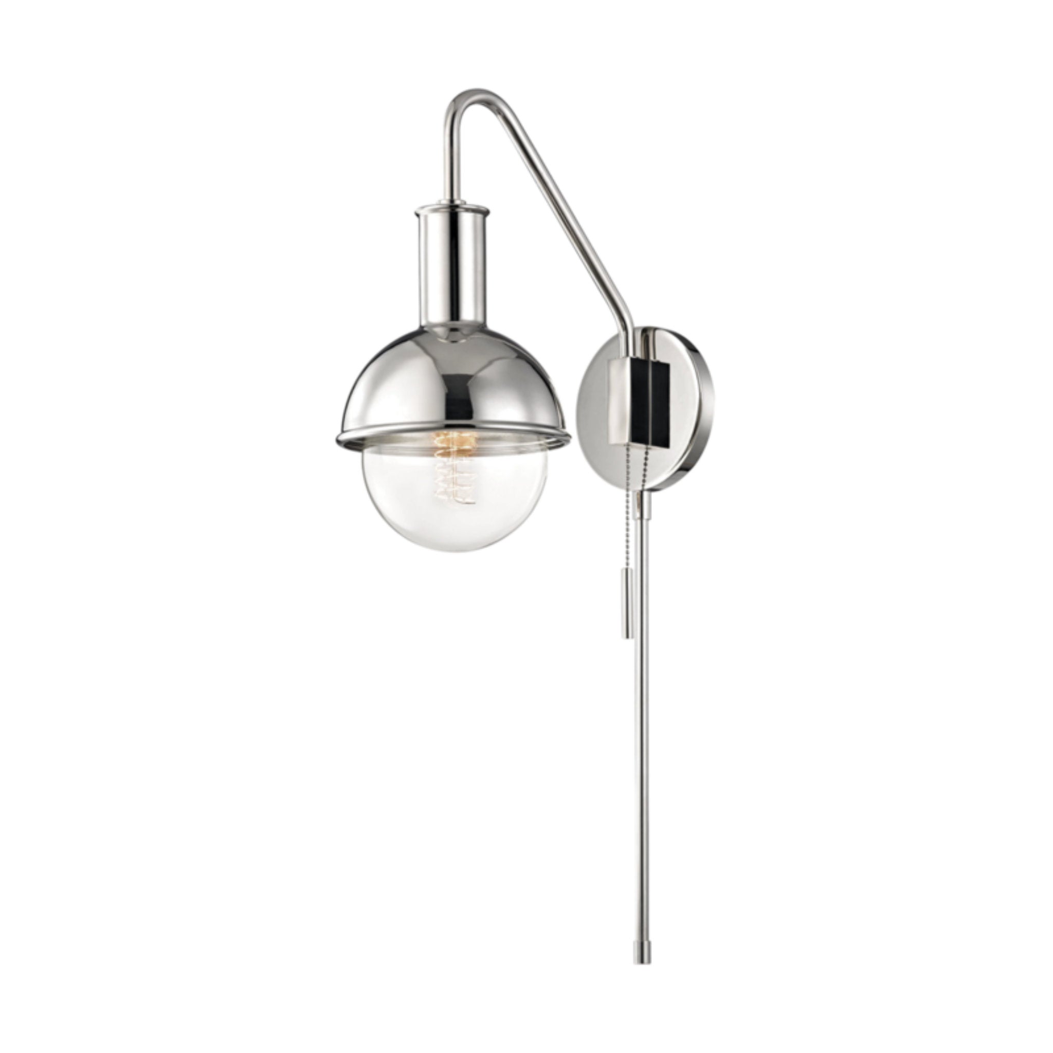 Riley 1-Light Plug-in Sconce in Polished Nickel 6L x 6.25W x 24H
