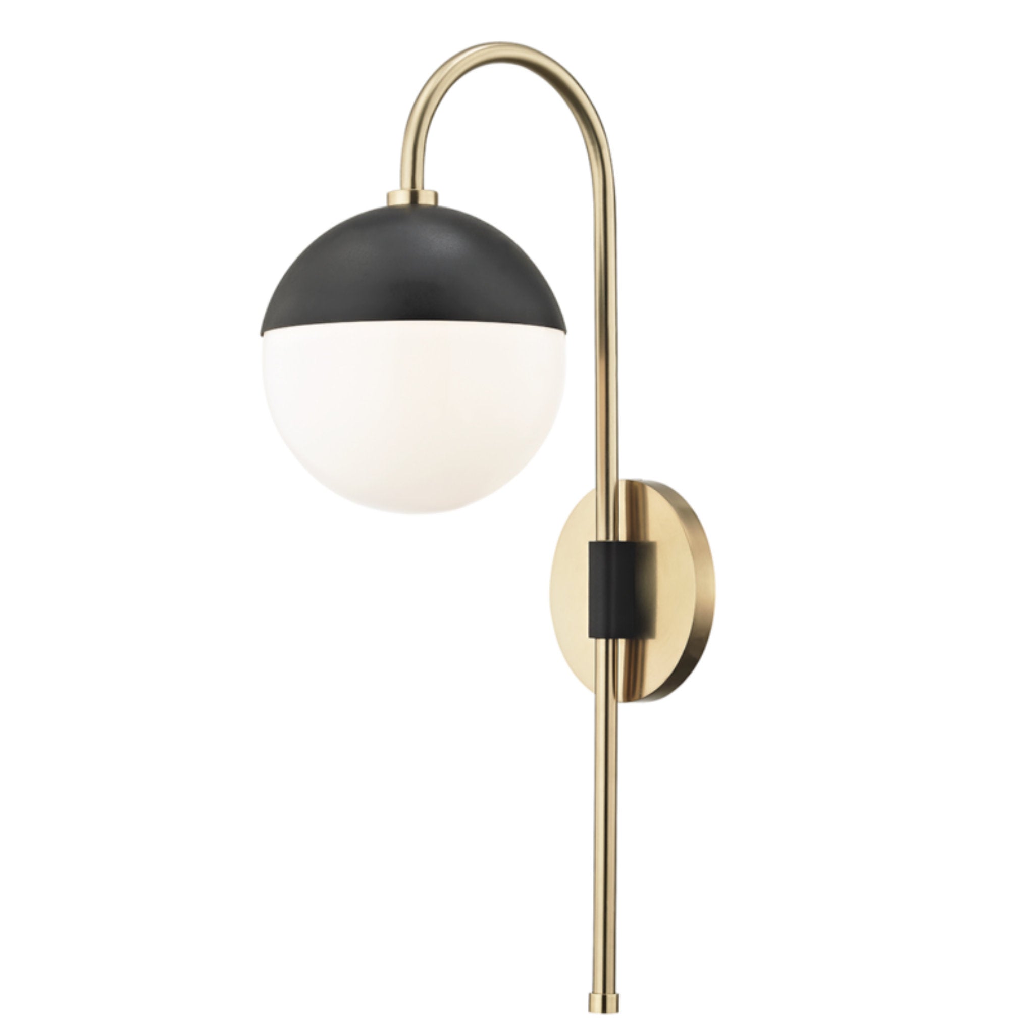 Renee 1-Light Plug-in Sconce in Aged Brass/Black 8.25L x 6.25W x 20H